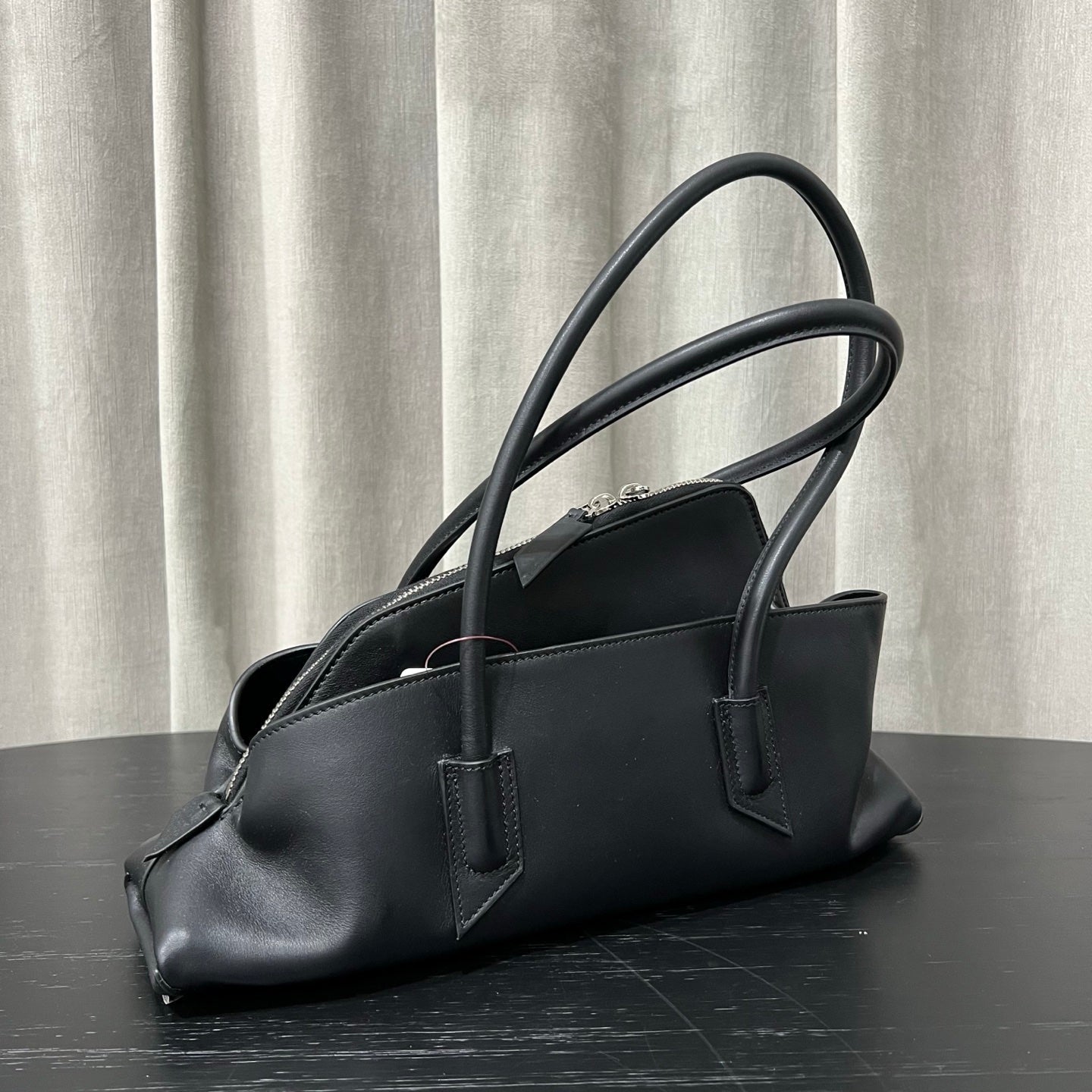 The Attico Small La Passaggiata Tote Bag Black Leather