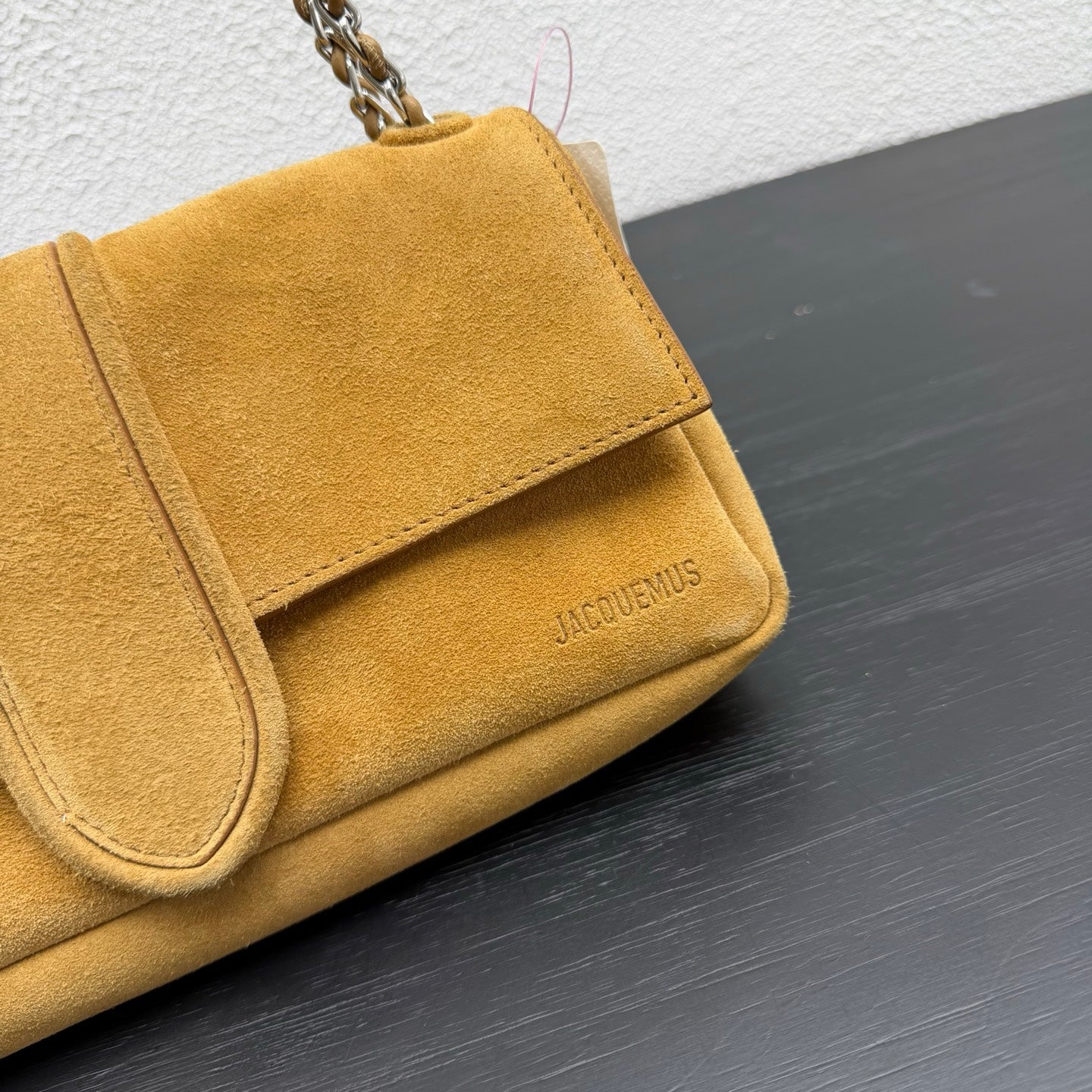 Jacquemus Le Bambino Chaine Shoulder Bag Tan Suede