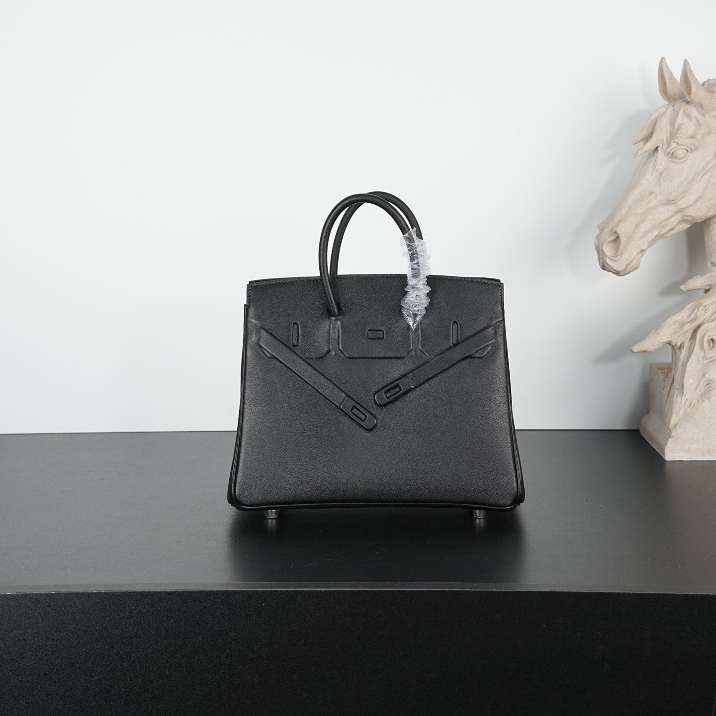 HM Birkin Shadow 25cm Black Leather 284509