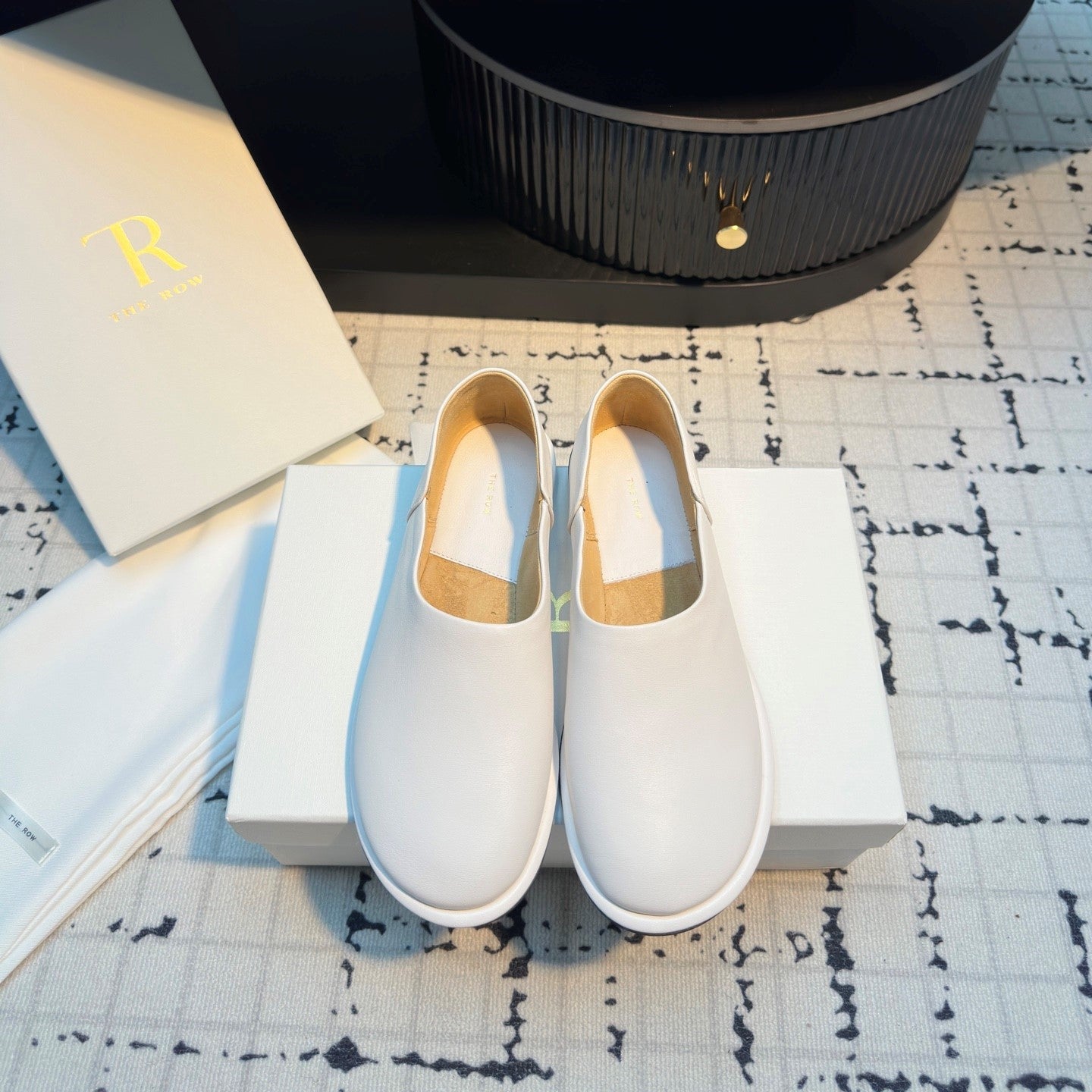 The Row Flat Loafer White Calfskin 334453
