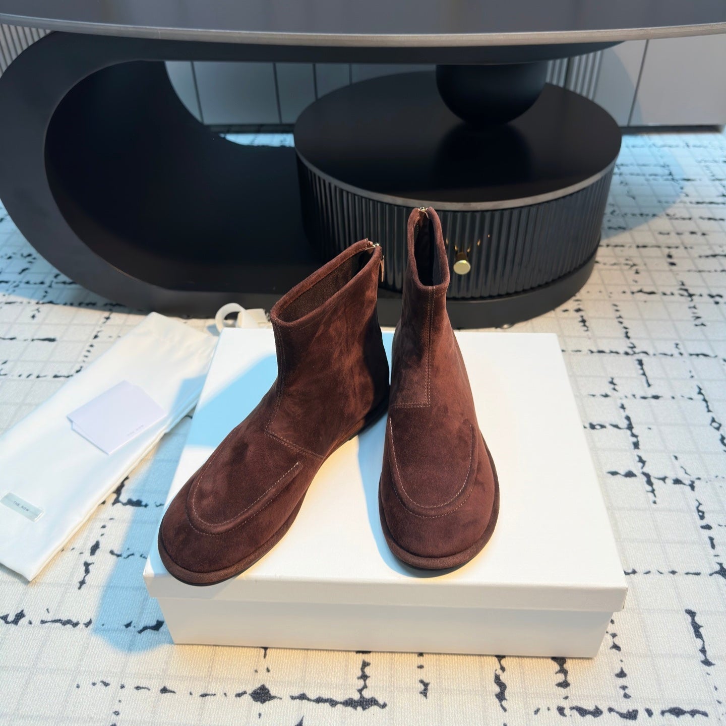 The Row Canal Ankle Boots 20mm Brown Suede429309