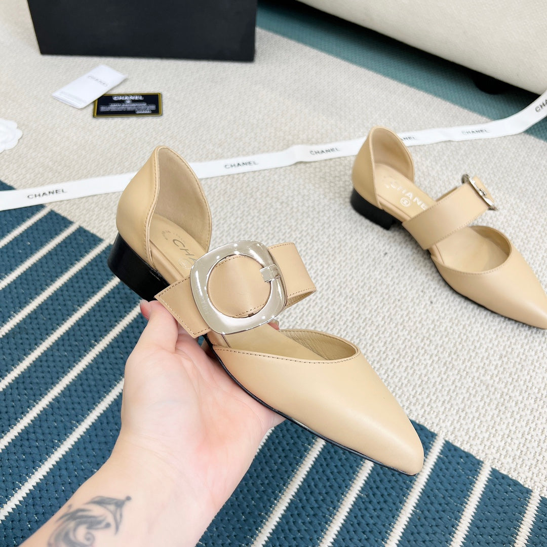 CC 26s Slingback Flat Beige Sheepskin 867769