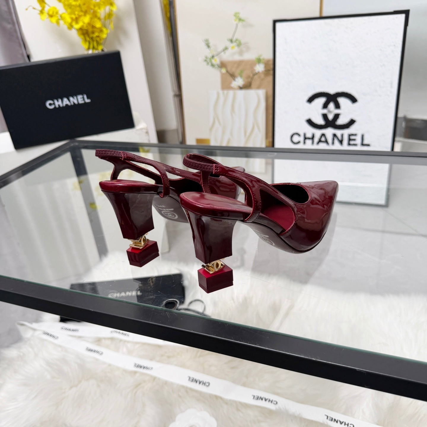 CC 26s Slingback 9cm Burgundy Patent Leather 872874