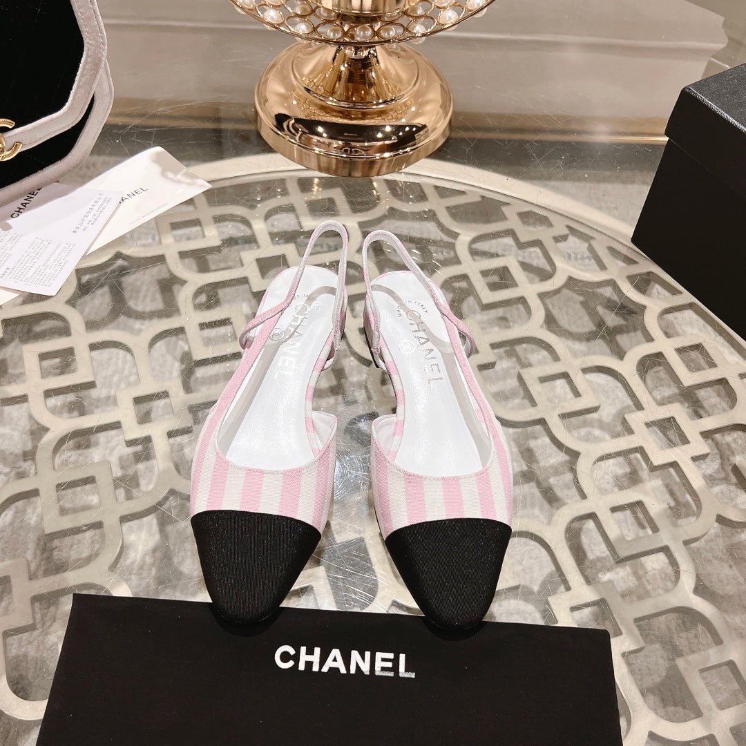 CC SLINGBACK IN WHITE MIX LIGHT PINK FABRIC