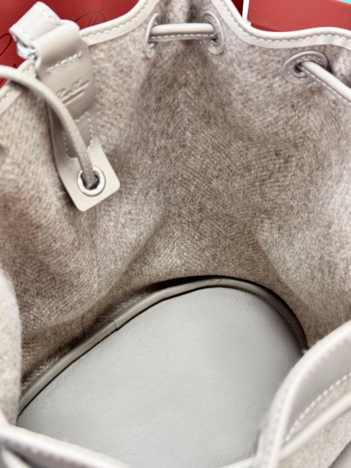 LP Extra Drawstring Backpack L27 Grey Wool Leather