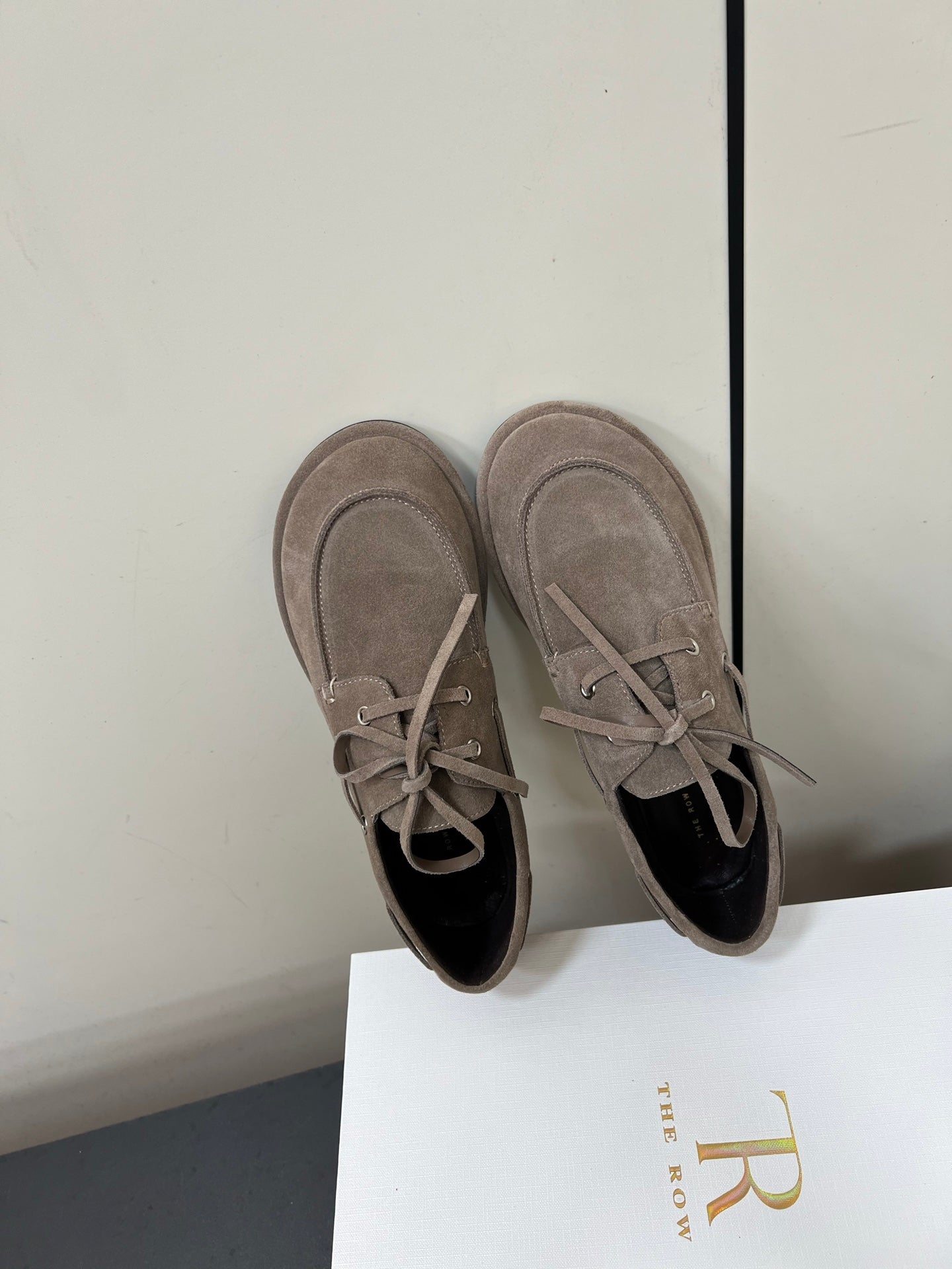 The Row Diana Loafer Light Taupe Suede Calfskin 339998