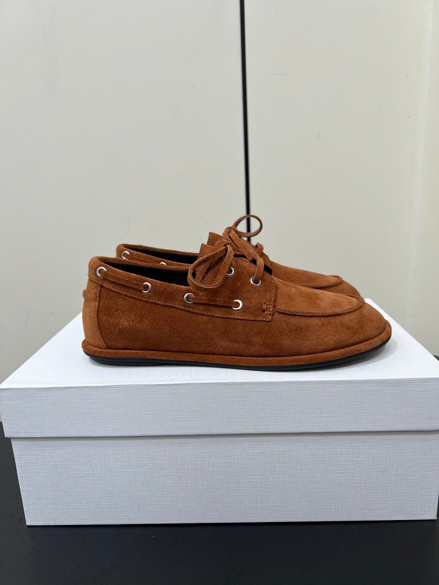 The Row Diana Loafer Camel Brown Suede Calfskin 339999