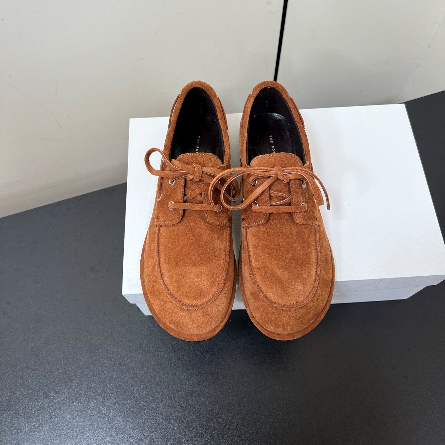 The Row Diana Loafer Camel Brown Suede Calfskin 339999