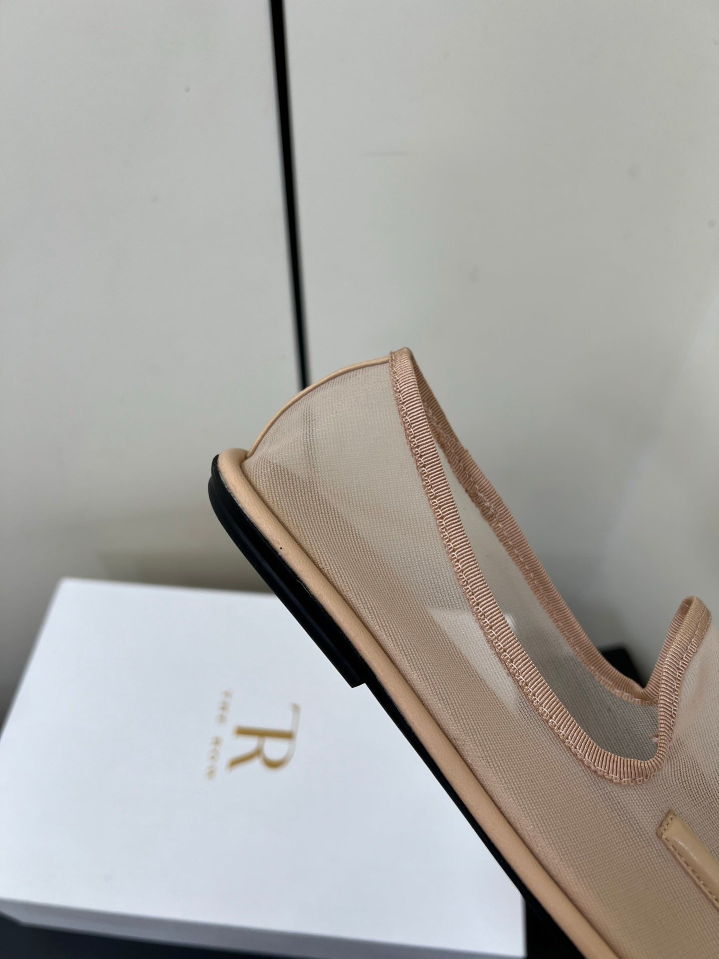 The Row Loafer Beige Mesh And Sheepskin 340015