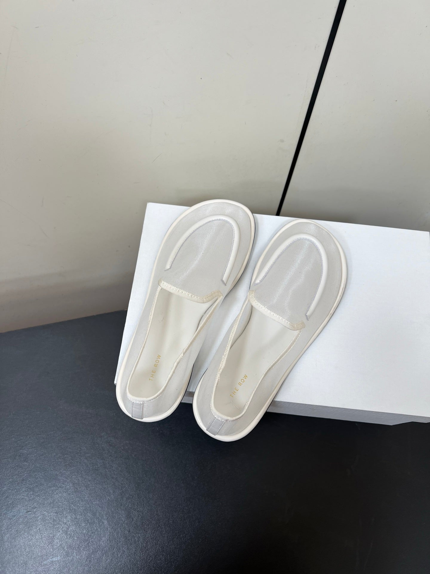 The Row Loafer White Mesh And Sheepskin 340016