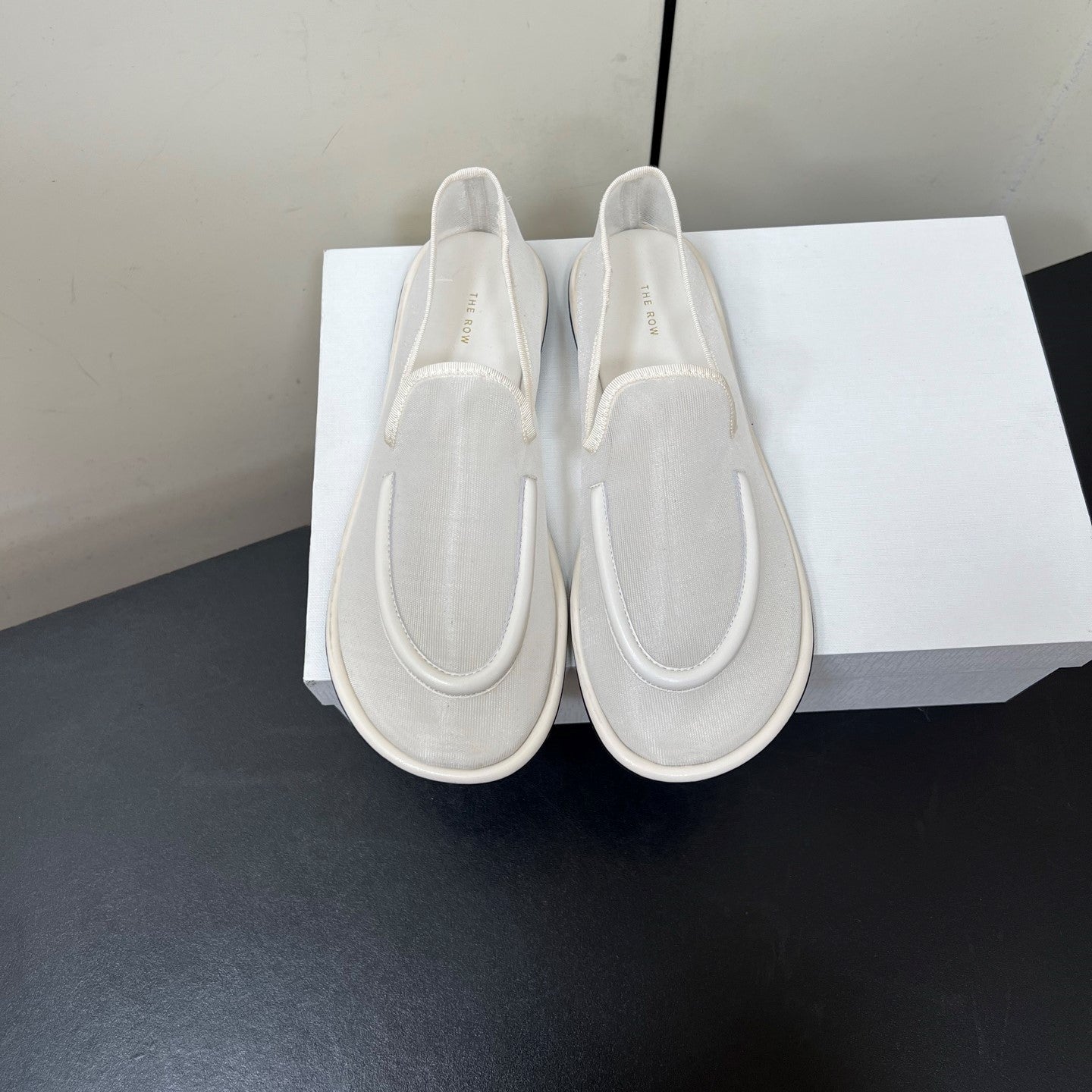 The Row Loafer White Mesh And Sheepskin 340016