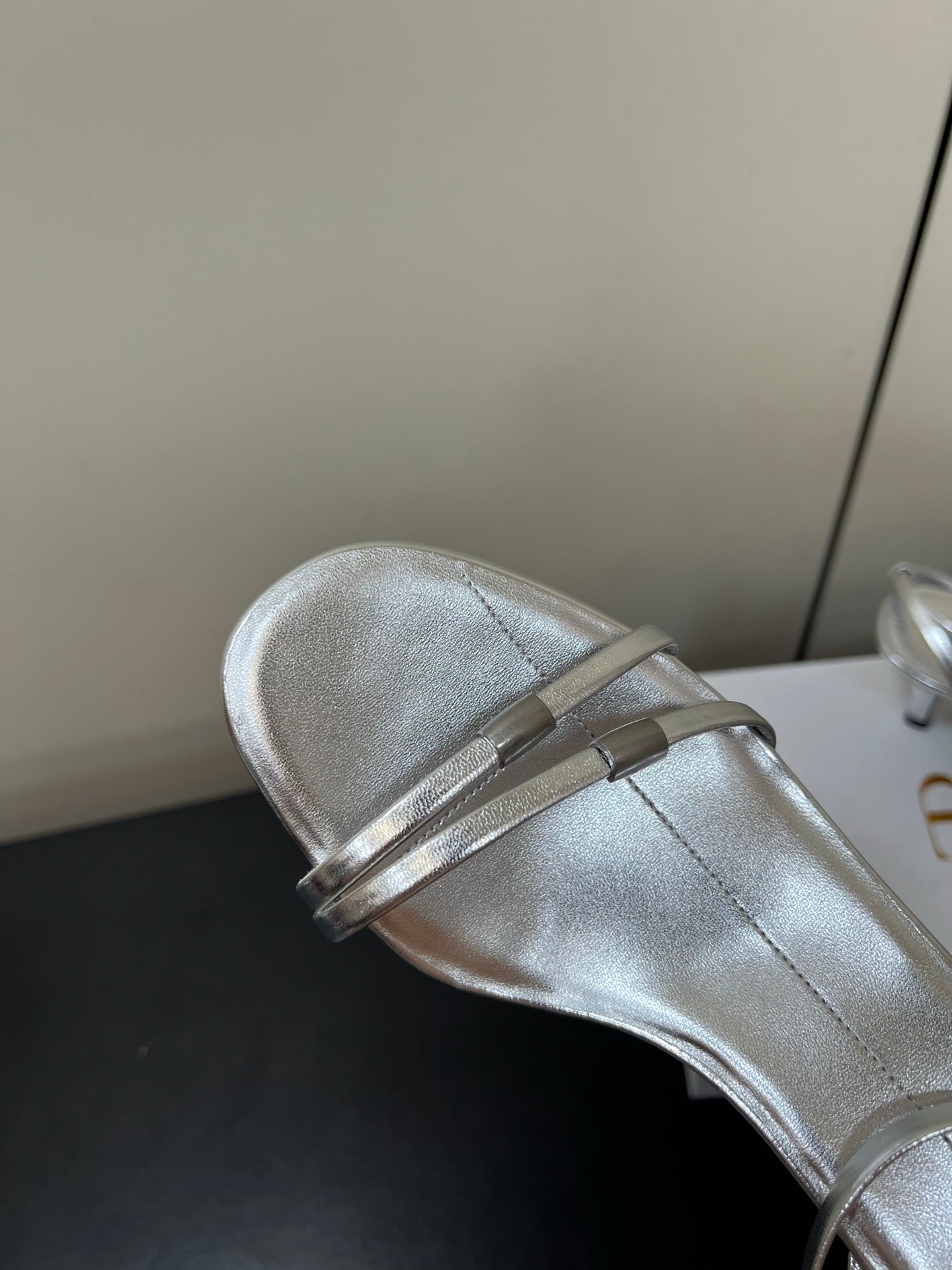 The Row Open-toe One-strap Sandals 6.5cm Silver Metallic Cowhide 340018