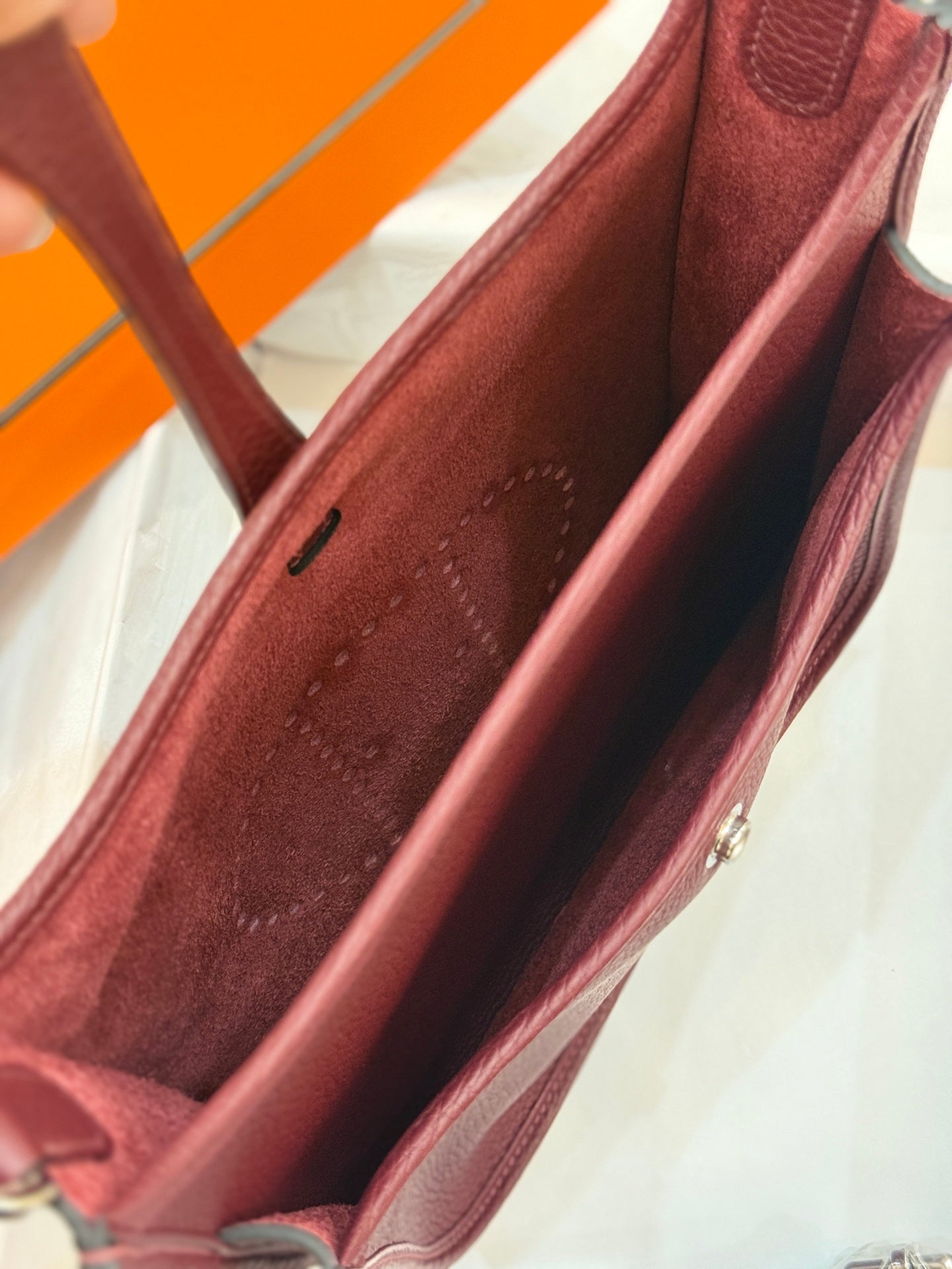 HM Evelyne 23cm Bordeaux Wine Red Togo Leather 281212