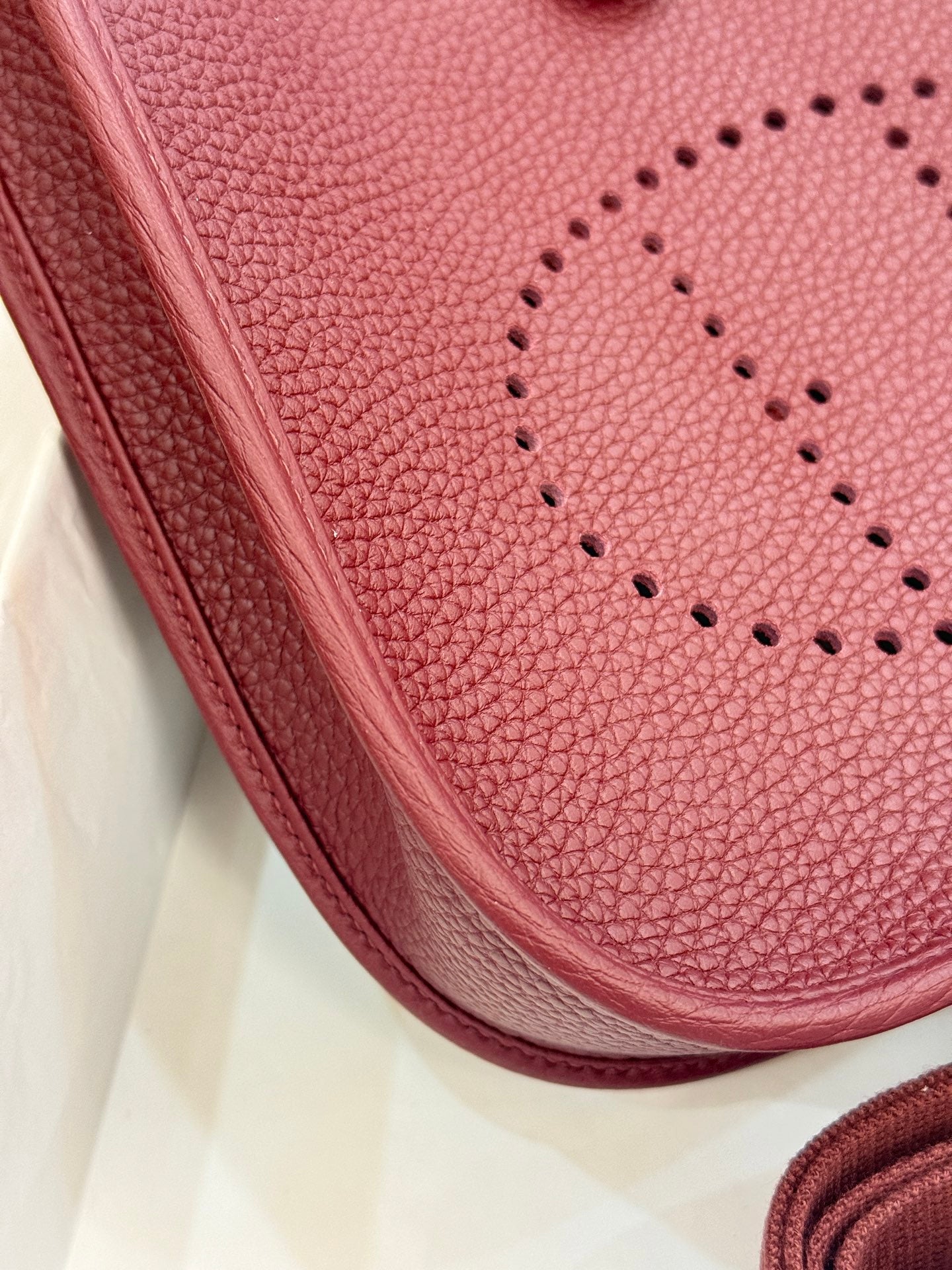 HM Evelyne 23cm Bordeaux Wine Red Togo Leather 281212