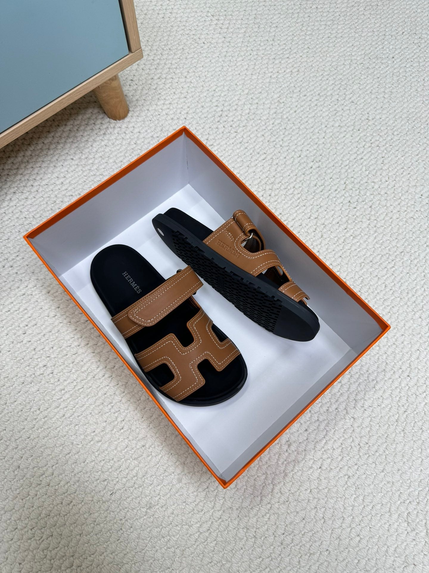 HM Chypre Sandal Hemming Brown Black Cowhide 618588