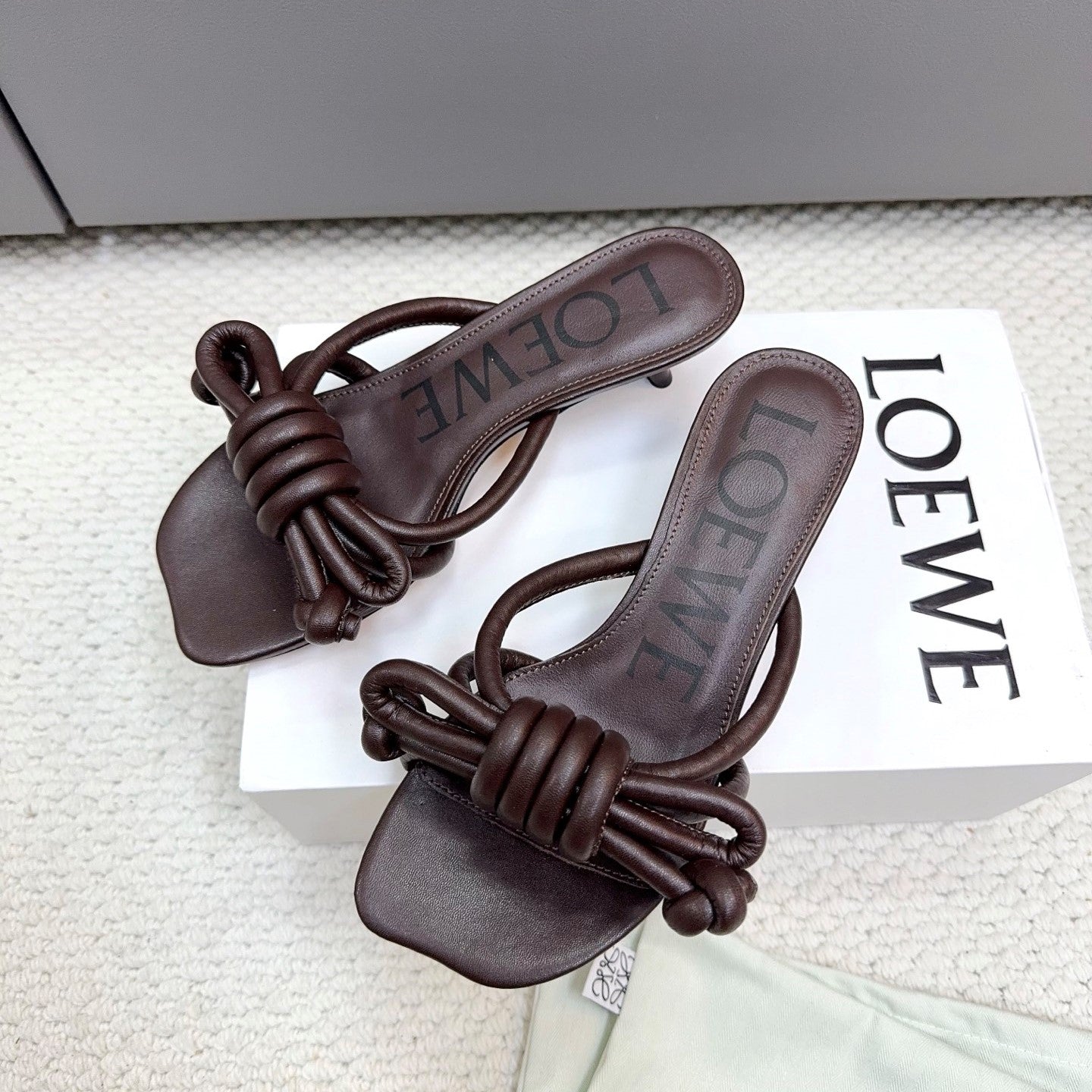 Loewe Flamenco Knot Chocolate Sheepskin 664828