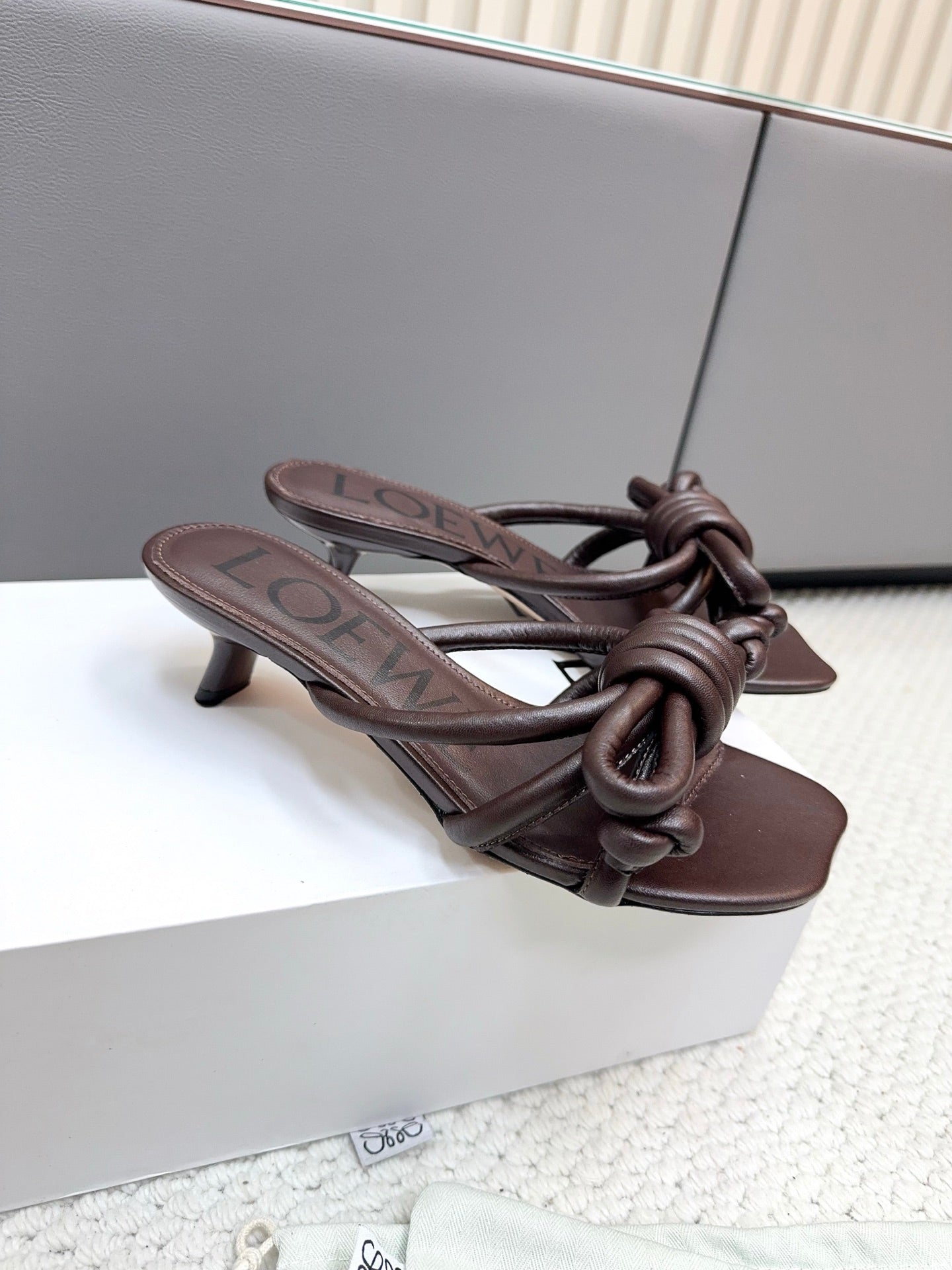 Loewe Flamenco Knot Chocolate Sheepskin 664828