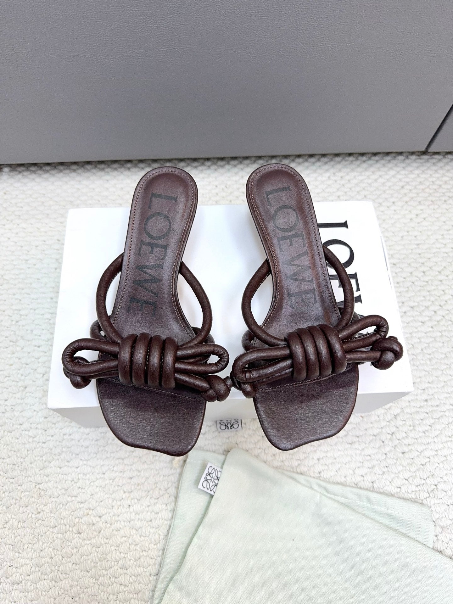 Loewe Flamenco Knot Chocolate Sheepskin 664828