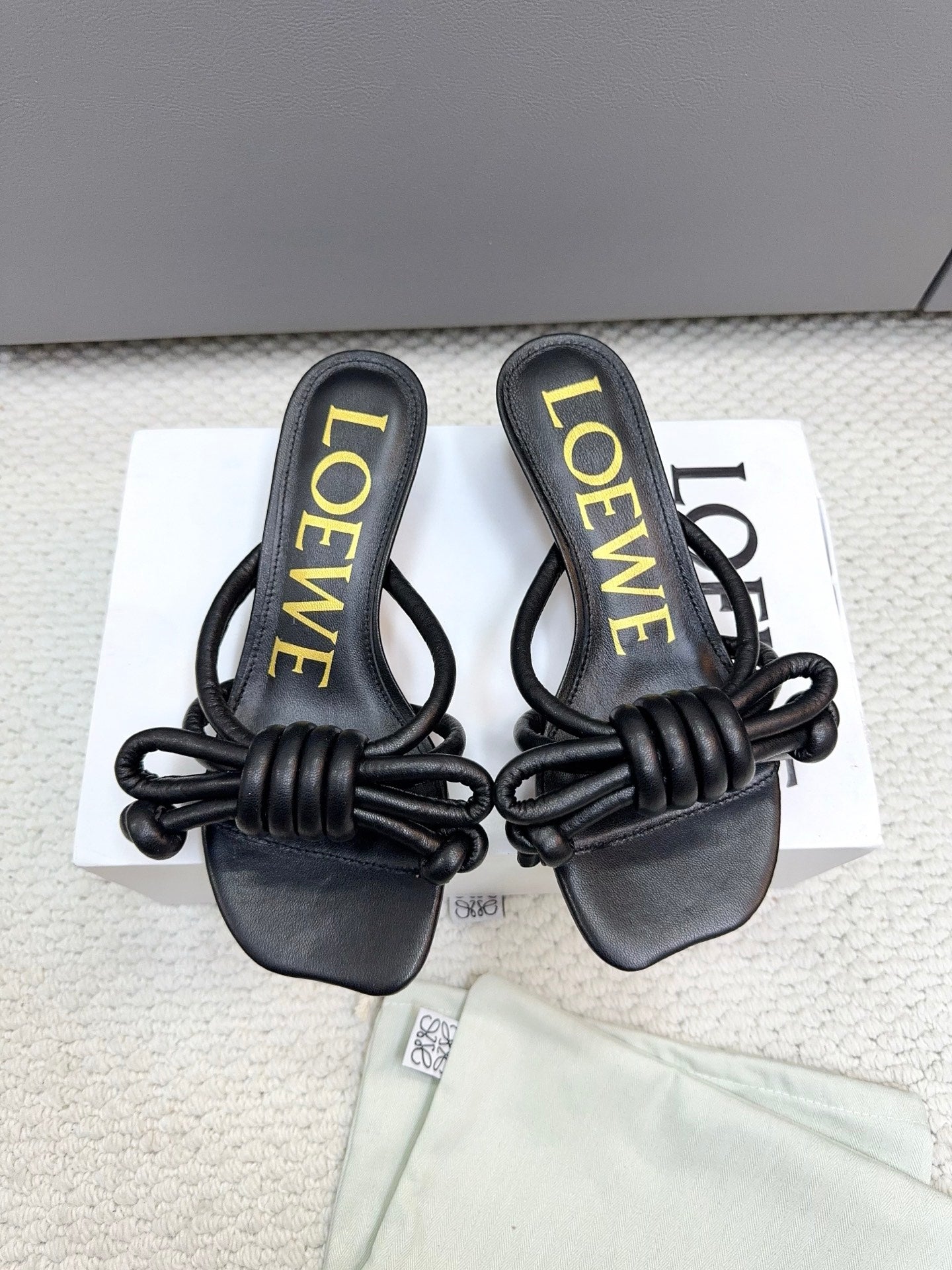 Loewe Flamenco Knot Black Sheepskin 664832