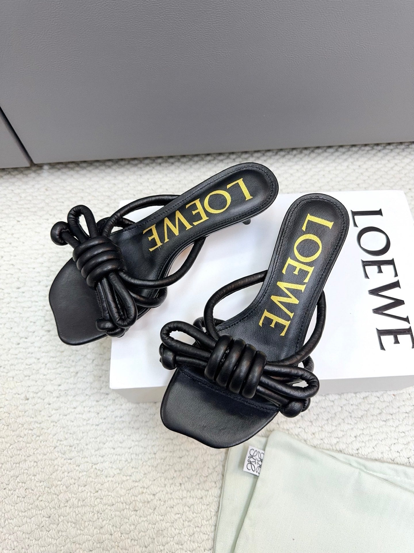 Loewe Flamenco Knot Black Sheepskin 664832