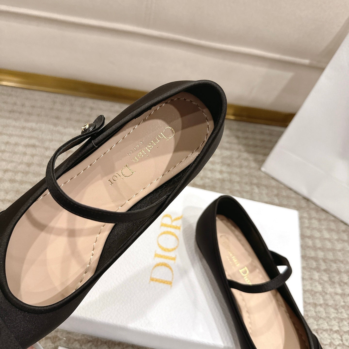 CD Lovely-D Raso Nero Ballerina Black Sheepskin  502333