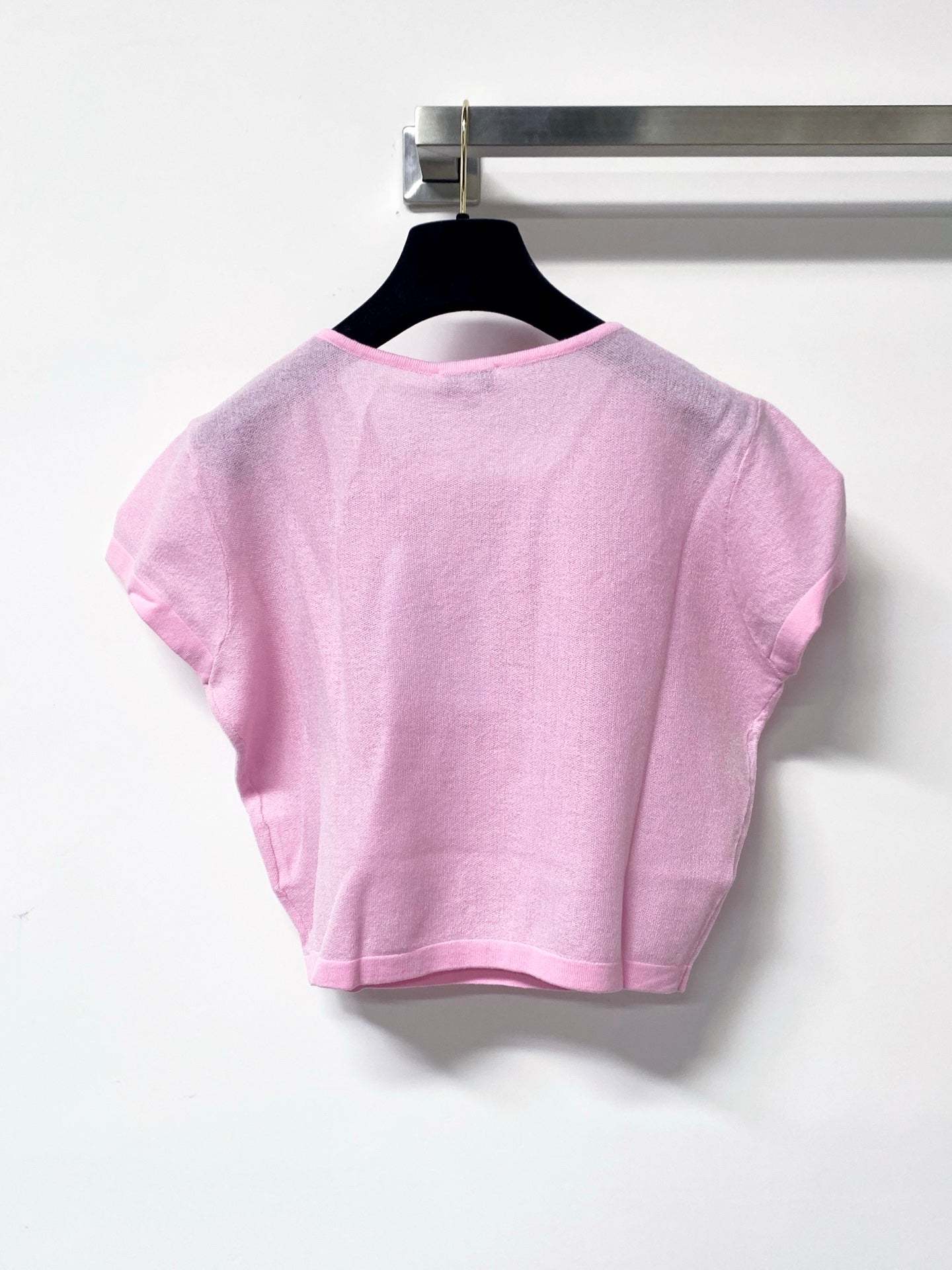 Chanel 26s Cropped Short-Sleeved Knit Top Style 1223