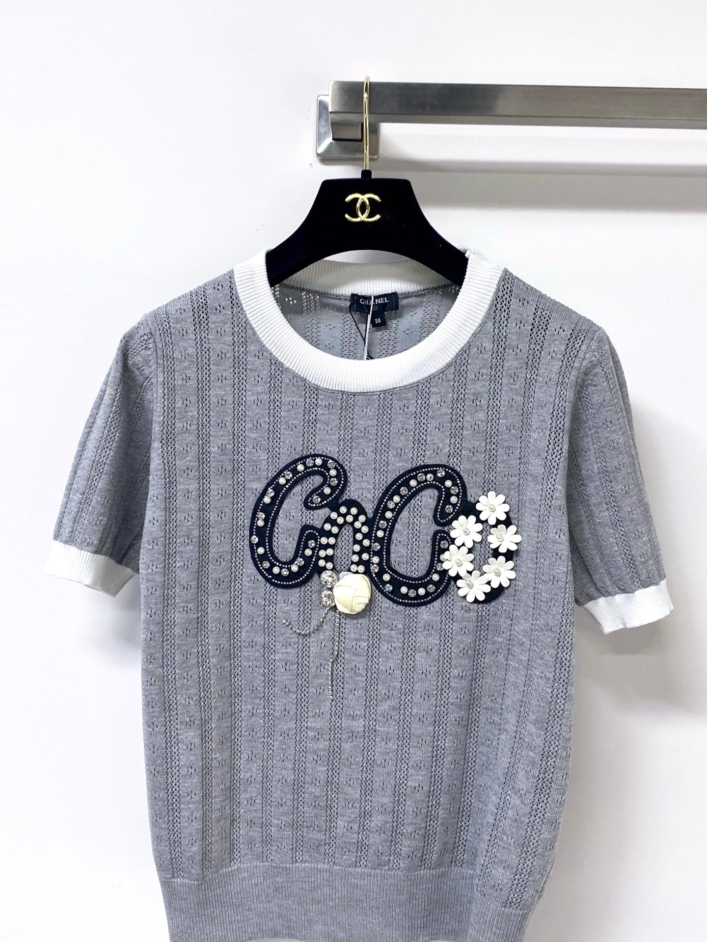 Chanel 26s Short-Sleeve Knit Top Style 1169