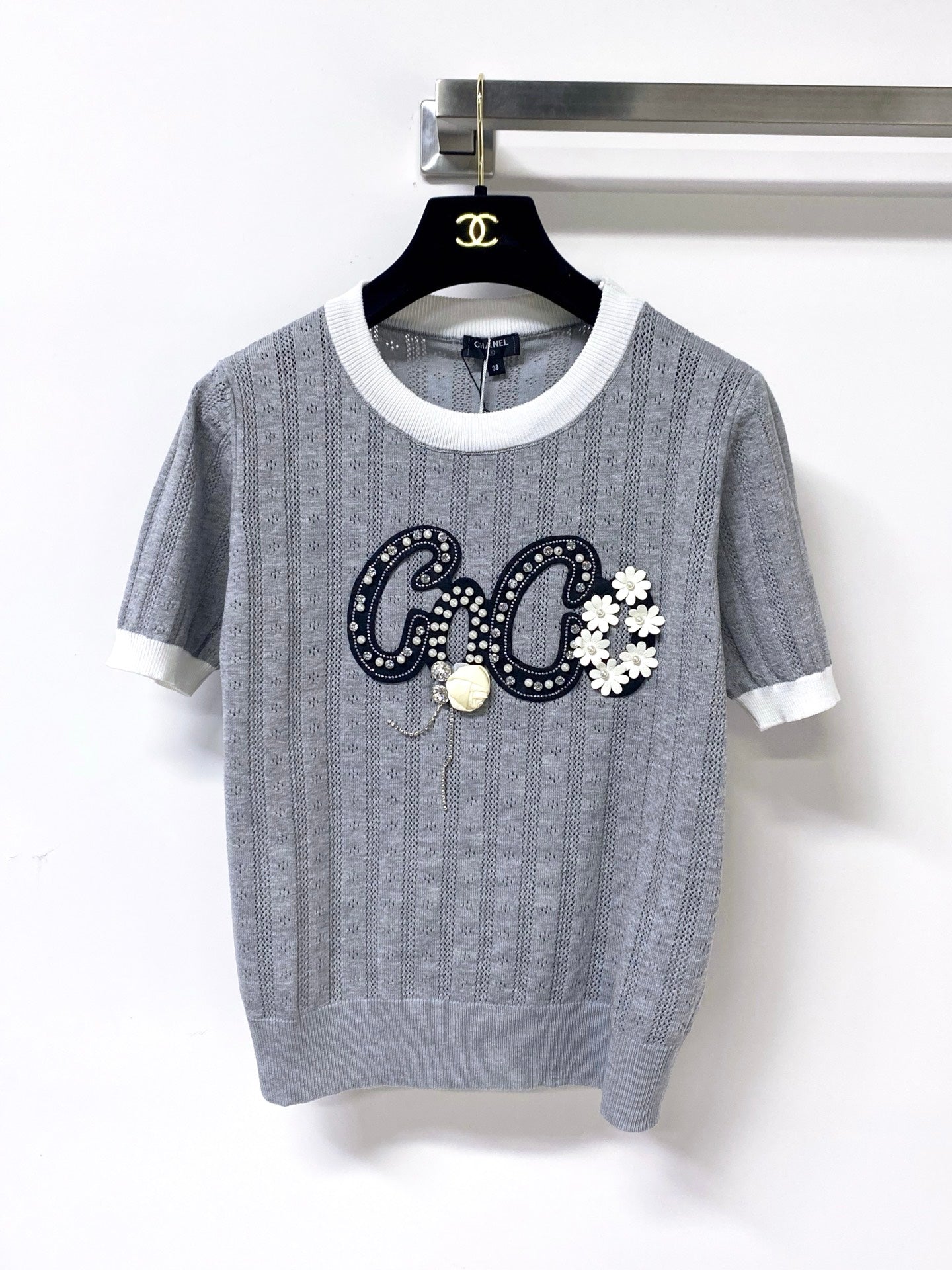 Chanel 26s Short-Sleeve Knit Top Style 1169