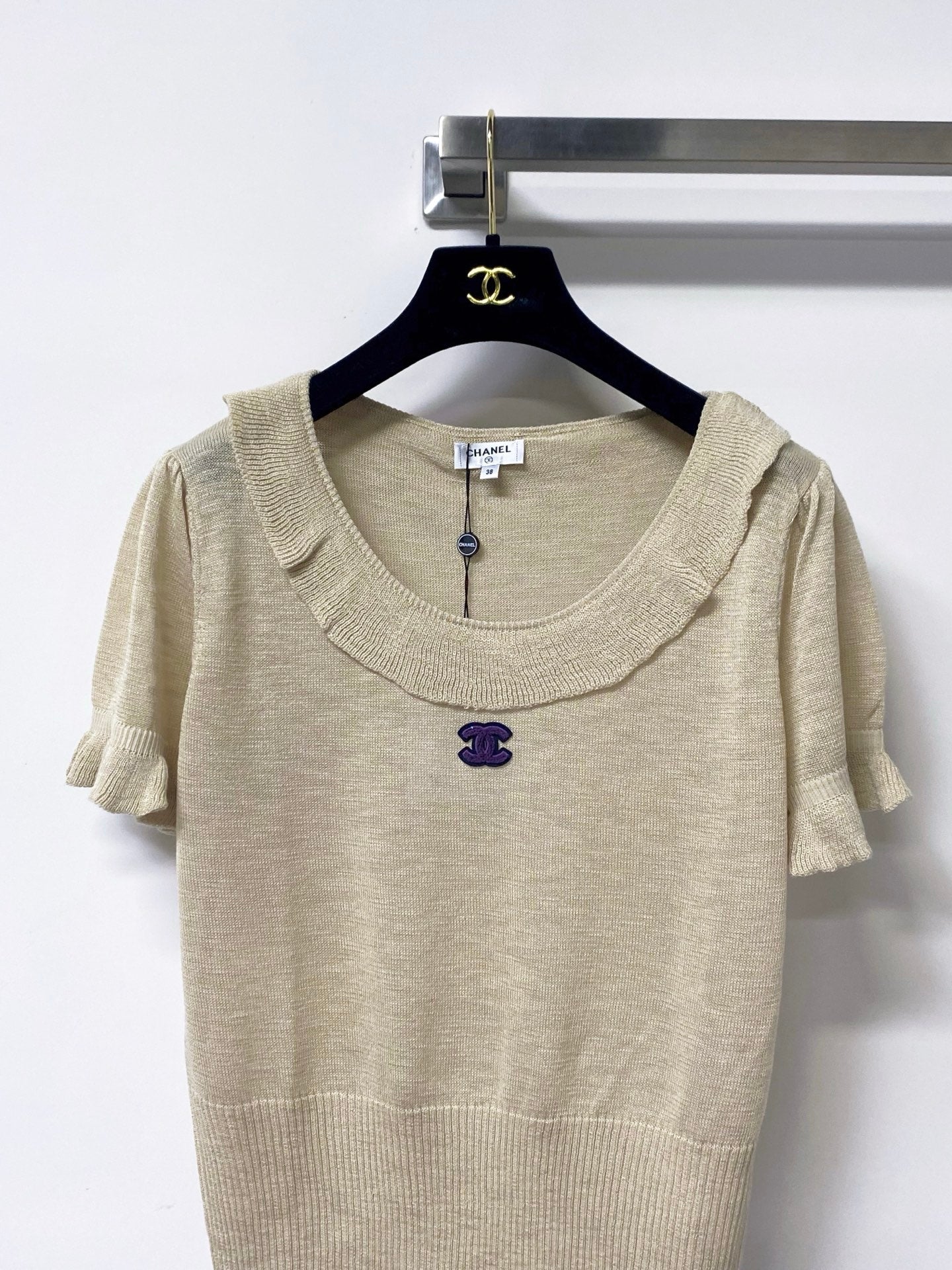 Chanel 26s Sleeveless Polo Knit Top Style 1141