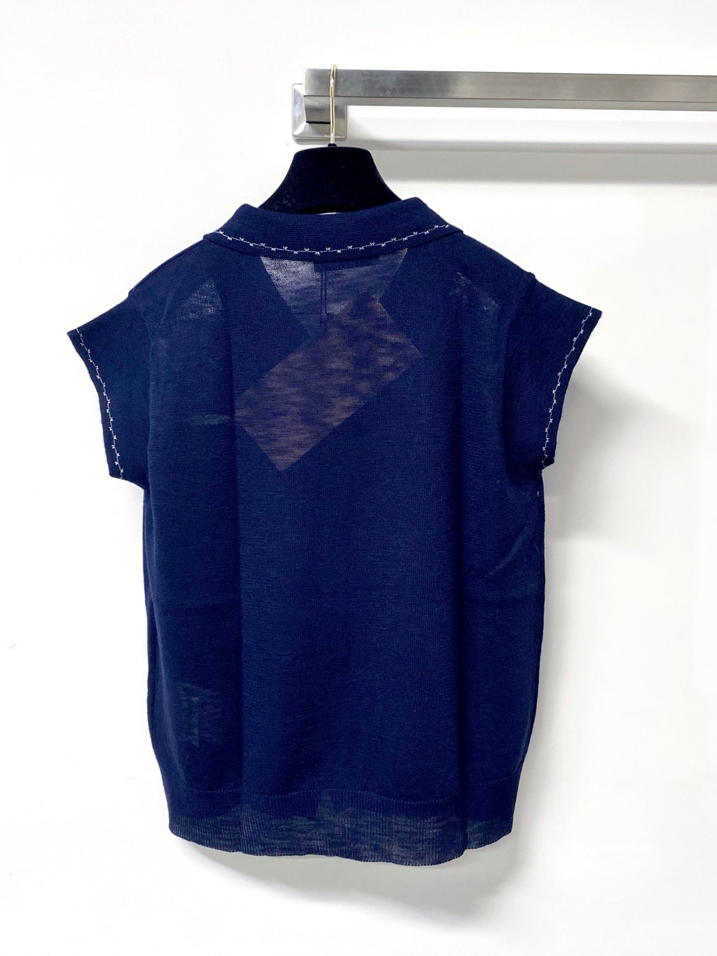 Miu 26s Sleeveless Knit Polo Top 1168