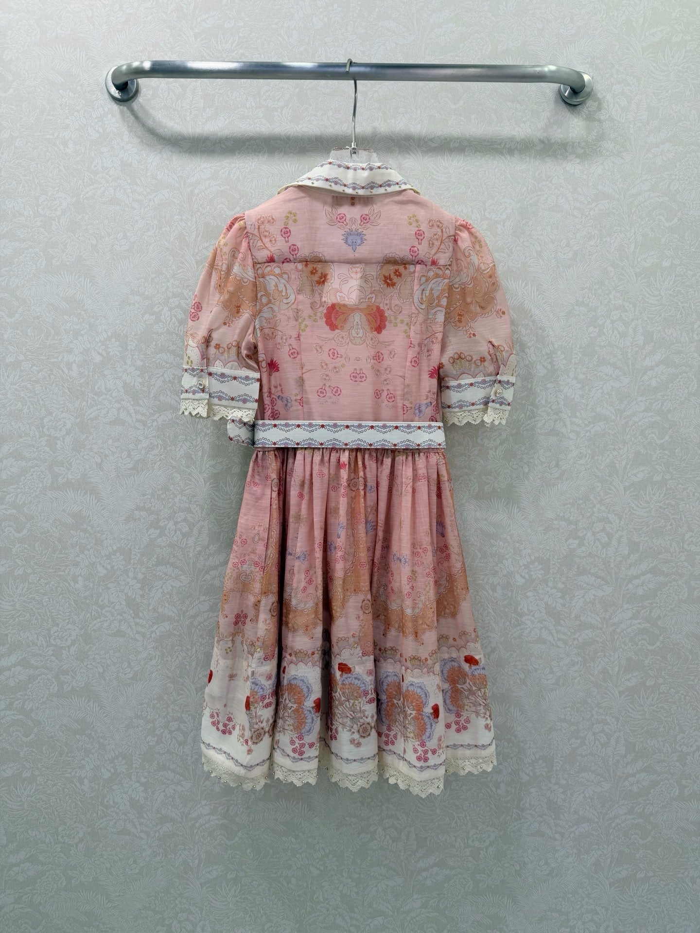 Zimmermann High Tide Mini Shirt Dress Pink Odyssey Print Cotton 347311