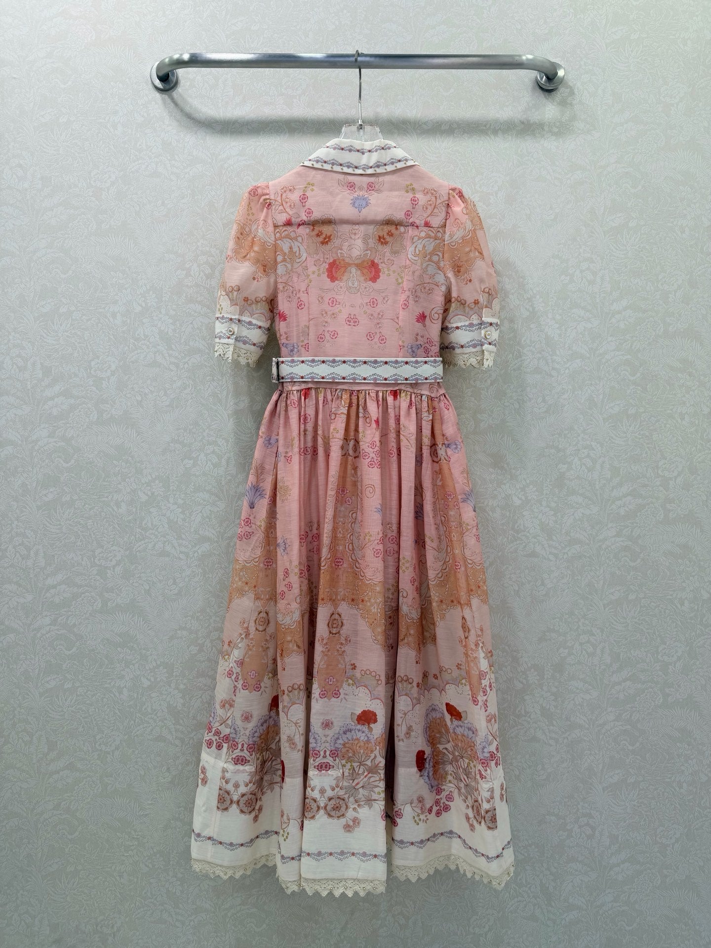 Zimmermann High Tide Midi Shirt Dress Pink Odyssey Print Cotton 347308