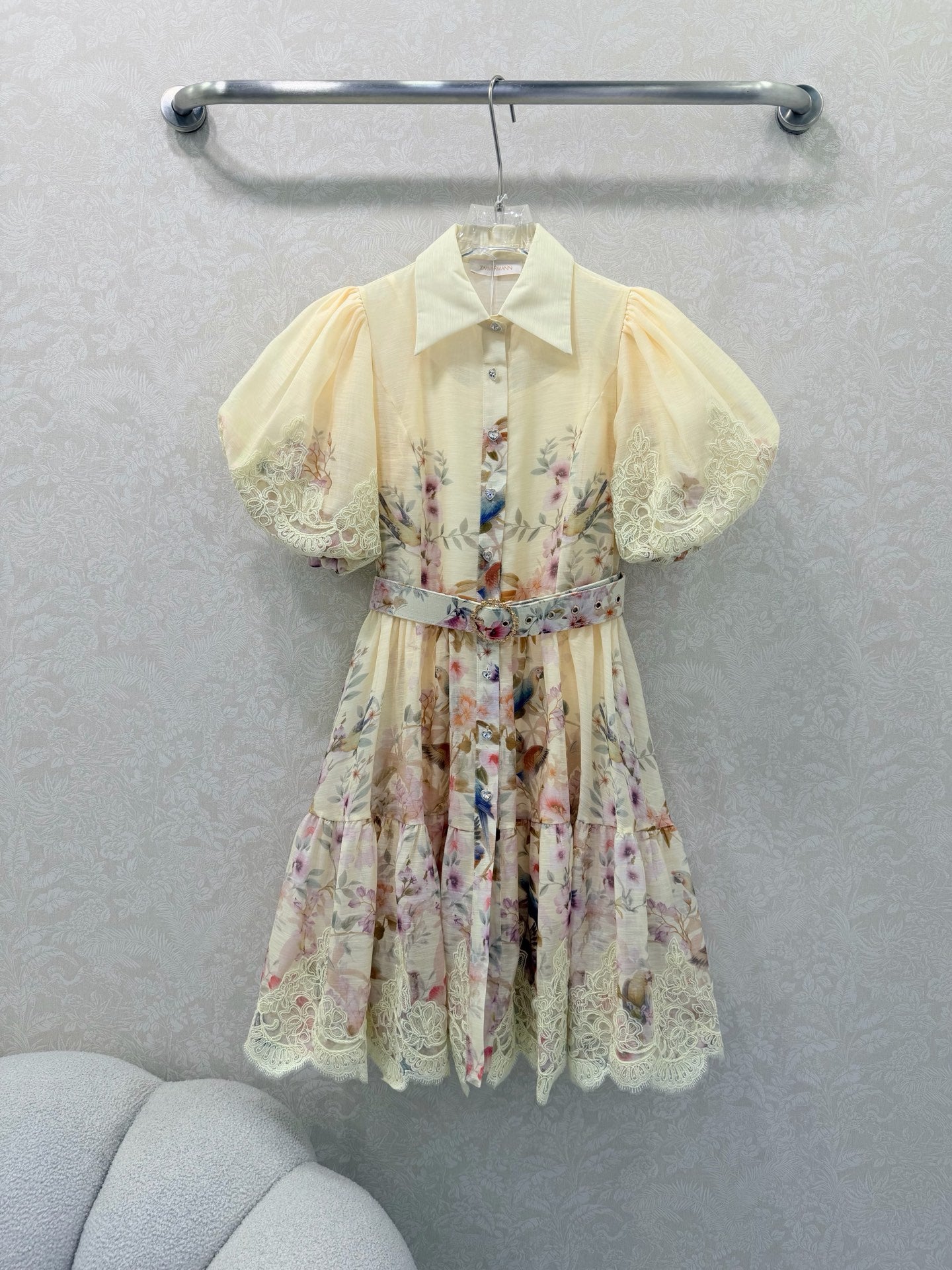 Zimmermann Luminosity Liftoff Flower Dress Morisot Cream Floral Cotton 347284