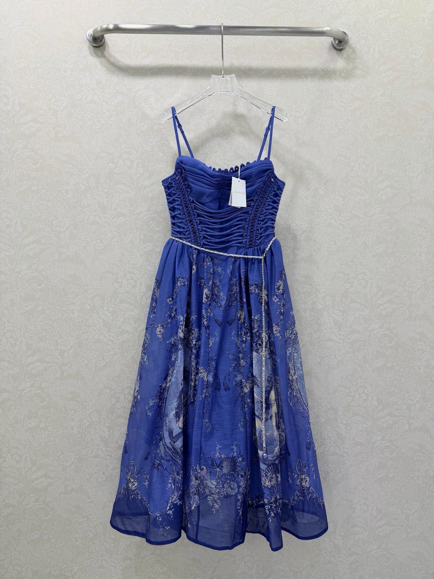Zimmermann Polly Dress Blue Mermaid Cotton 347240