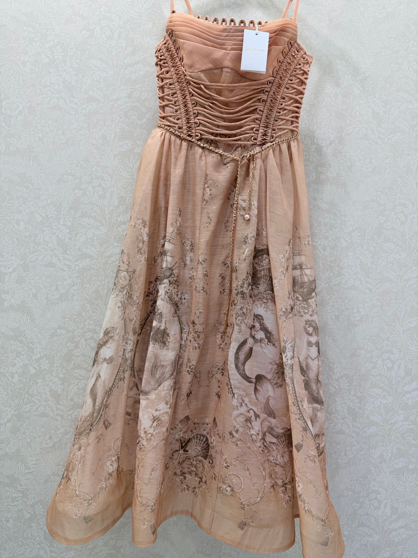Zimmermann Polly Dress Blush Mermaid Cotton 347239