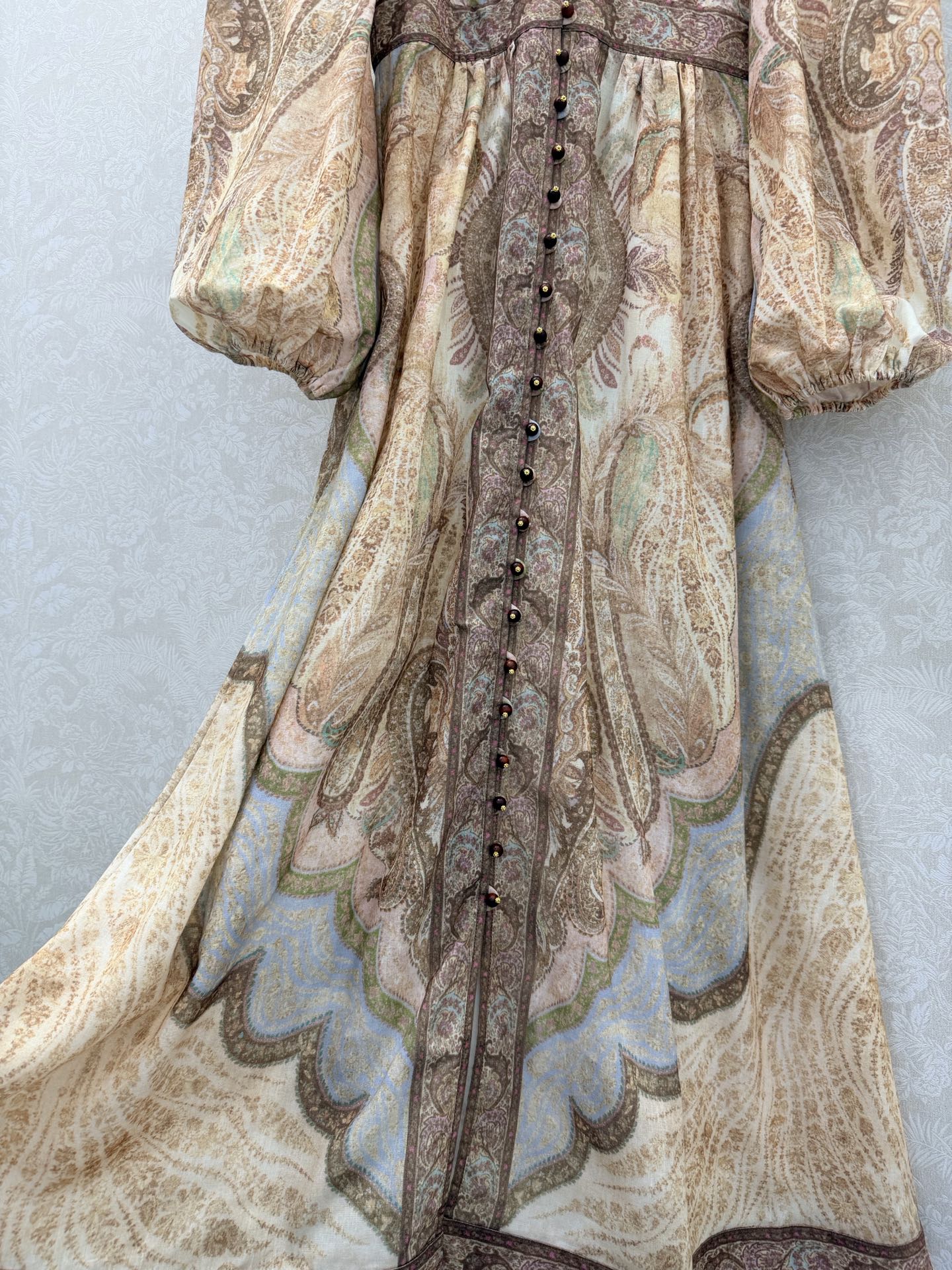 Zimmermann Wanderlust Plunge Midi Dress Tapestry Multi Cotton 347225