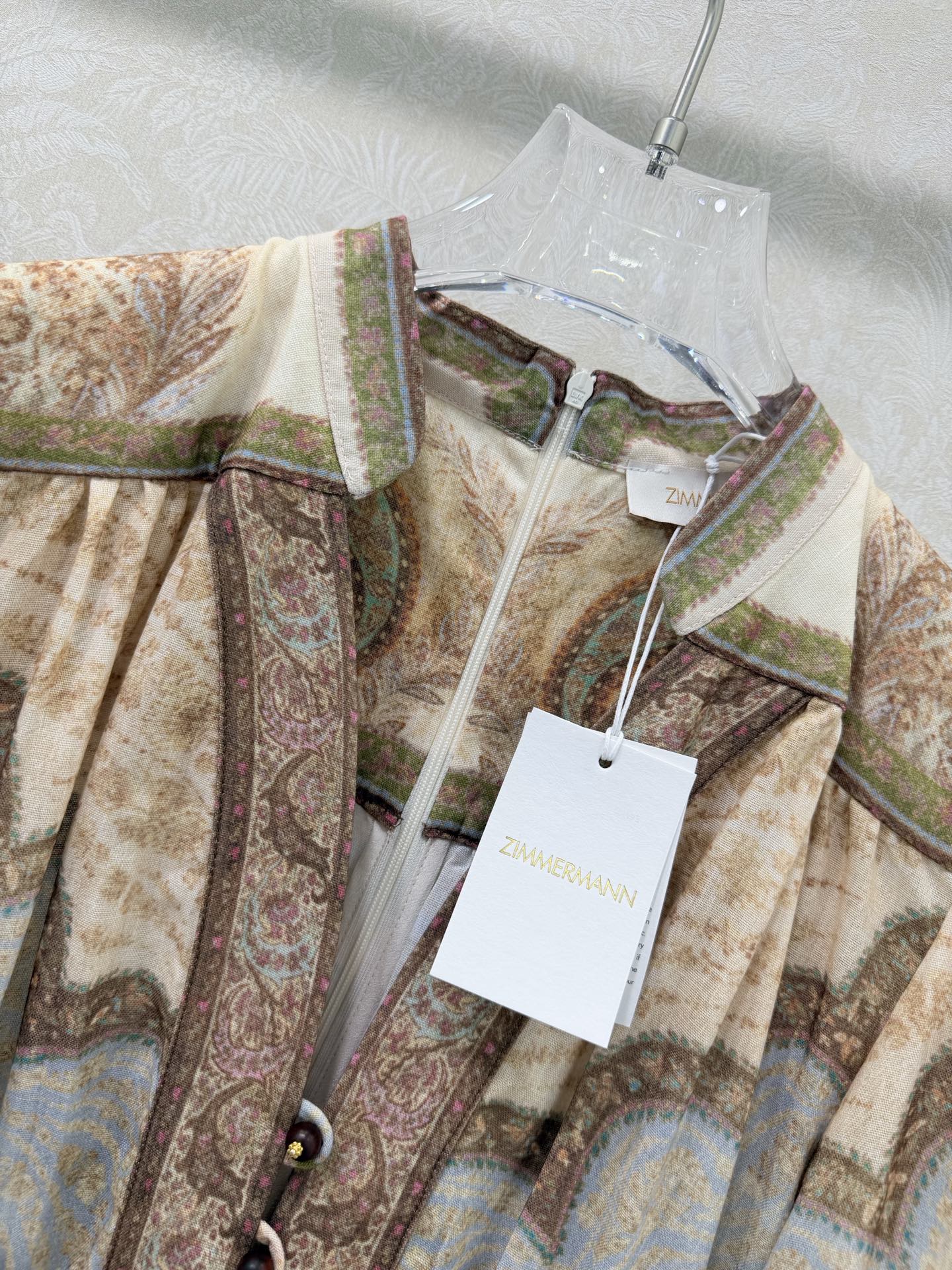 Zimmermann Wanderlust Plunge Midi Dress Tapestry Multi Cotton 347225