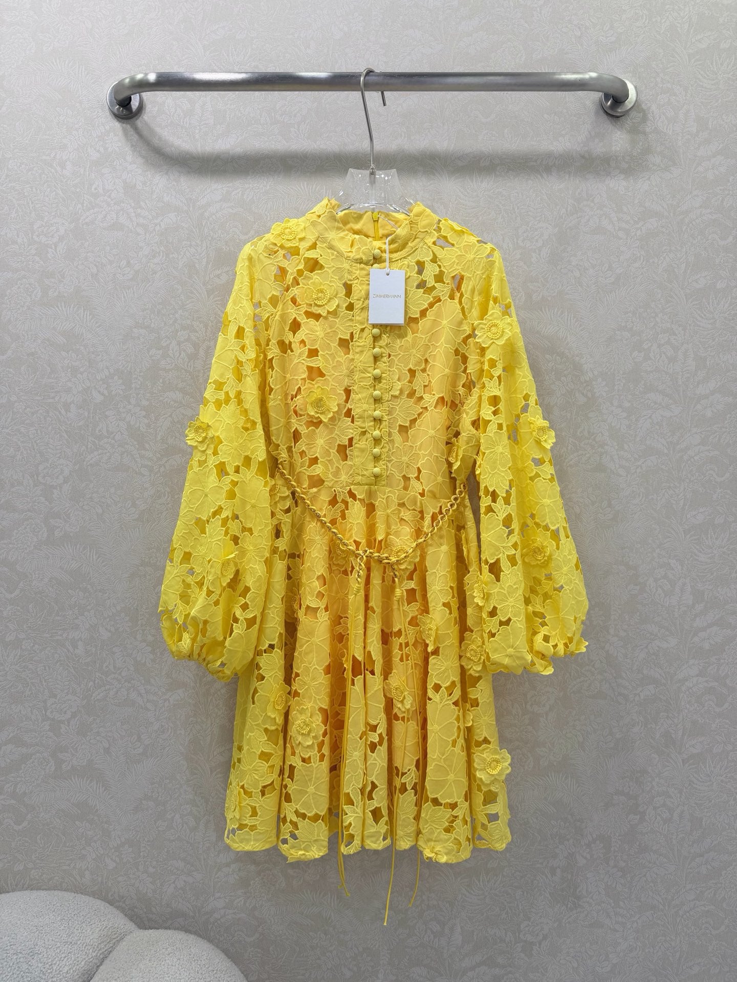 Zimmermann Patience Long Sleeve Dress Sunshine Cotton 347218