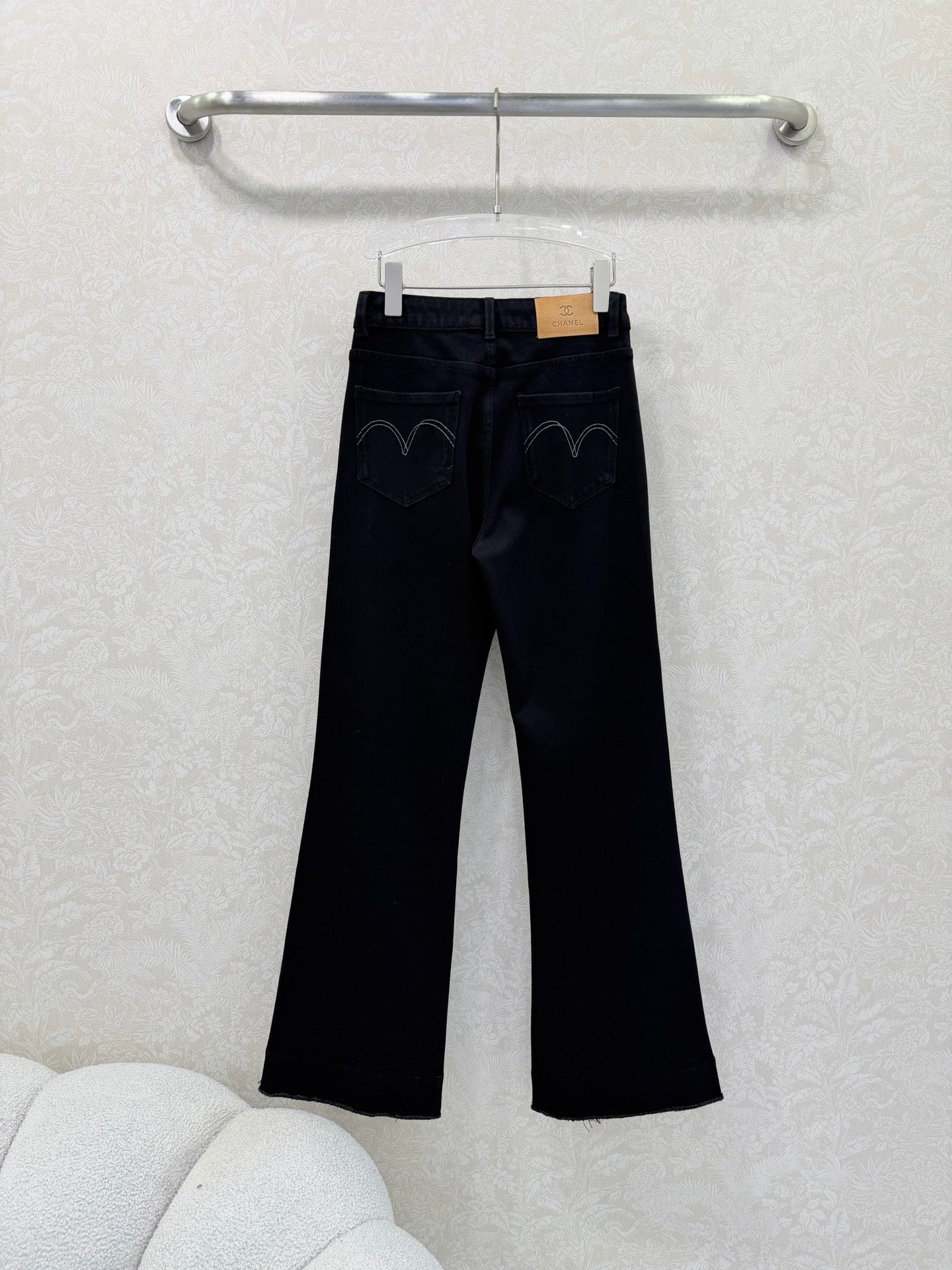 CC 26s Frayed Straight Leg Jeans Black Cotton 352015