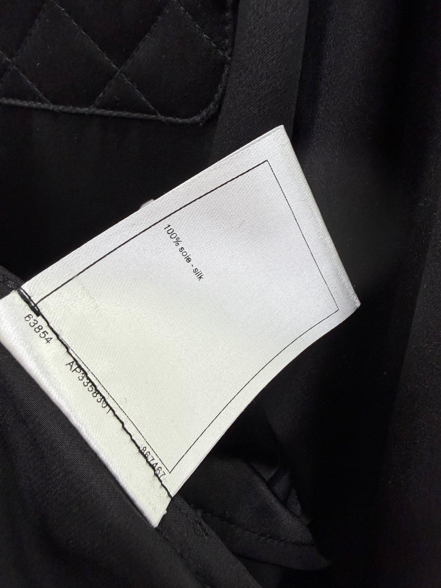 CC Collar Diamond Pattern Shirt Black Silk 353060