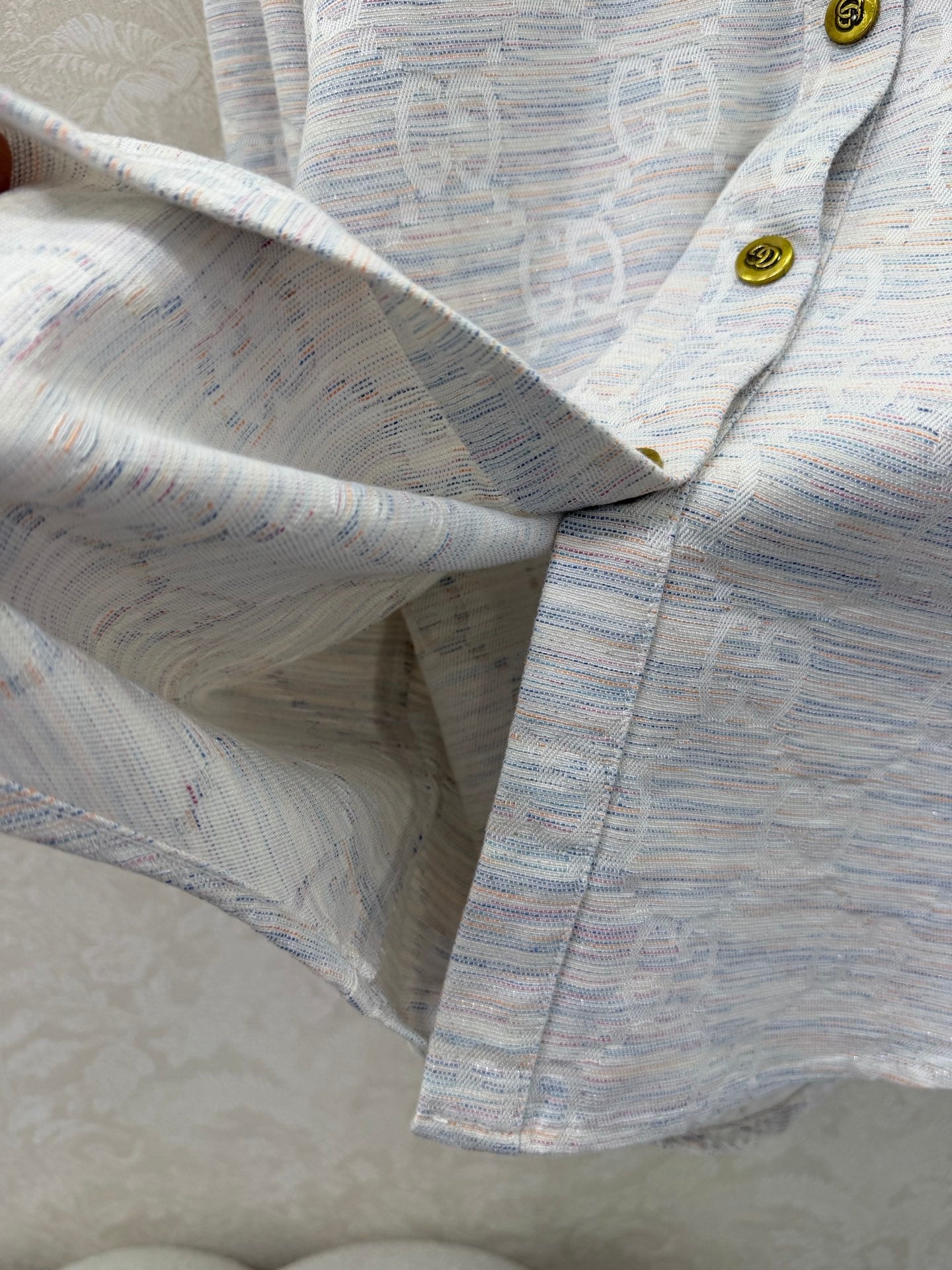 GG Double C Shirt Jacquard Light Grey Cotton Polyeste 353051