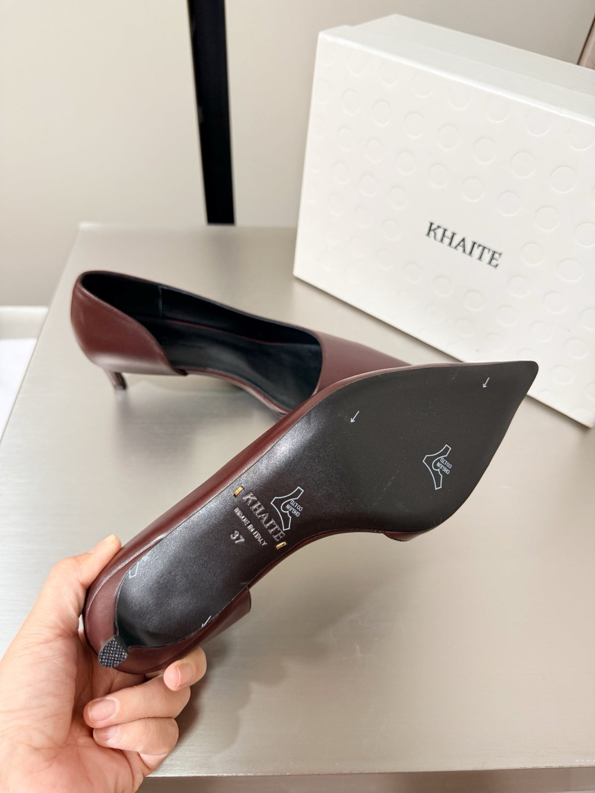 Khaite 26s Jett Pumps 4.5cm Burgundy Leather 784528v