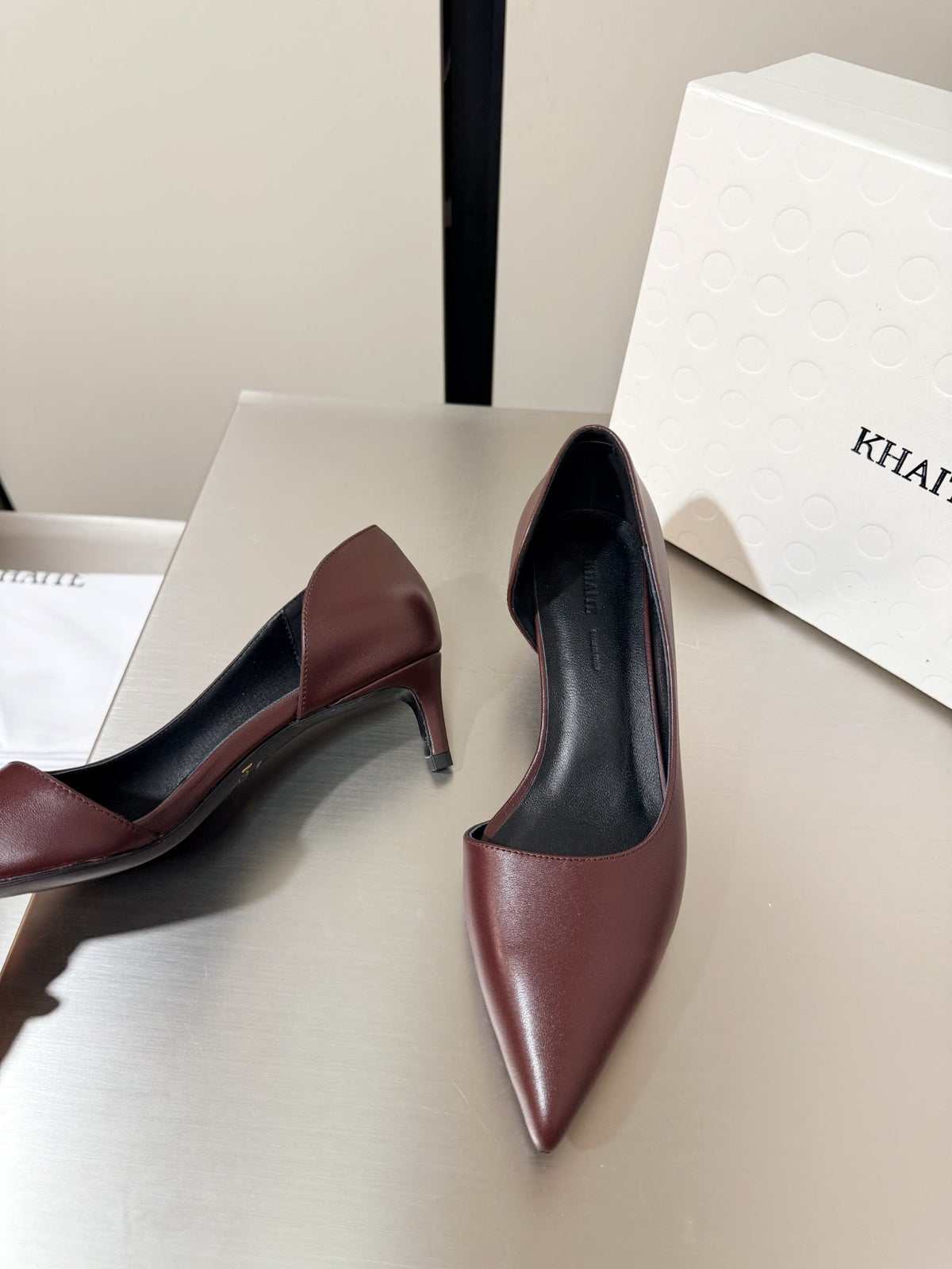 Khaite 26s Jett Pumps 4.5cm Burgundy Leather 784528v