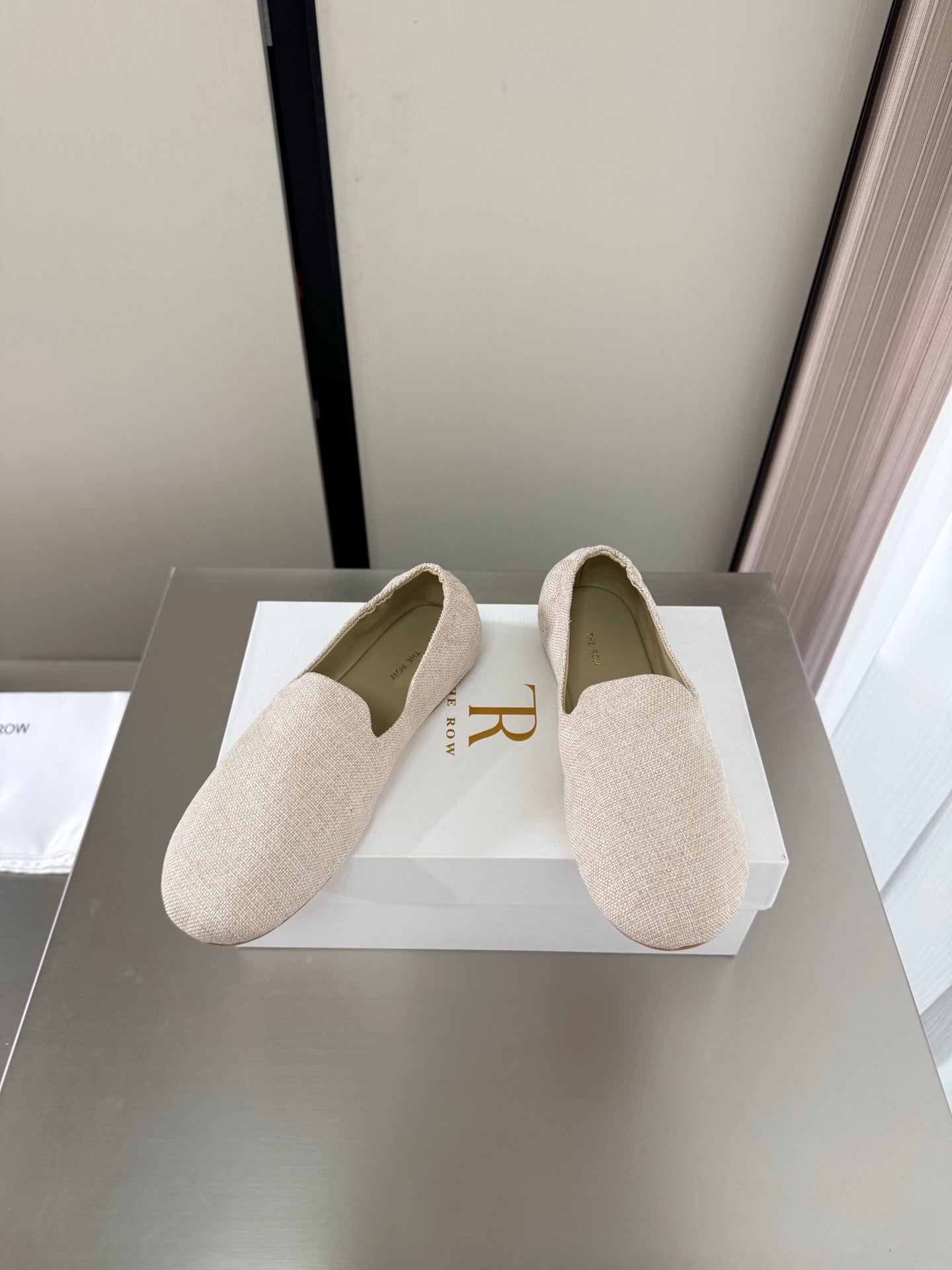 The Row Casa Ballet Flat Cream Canvas 872476