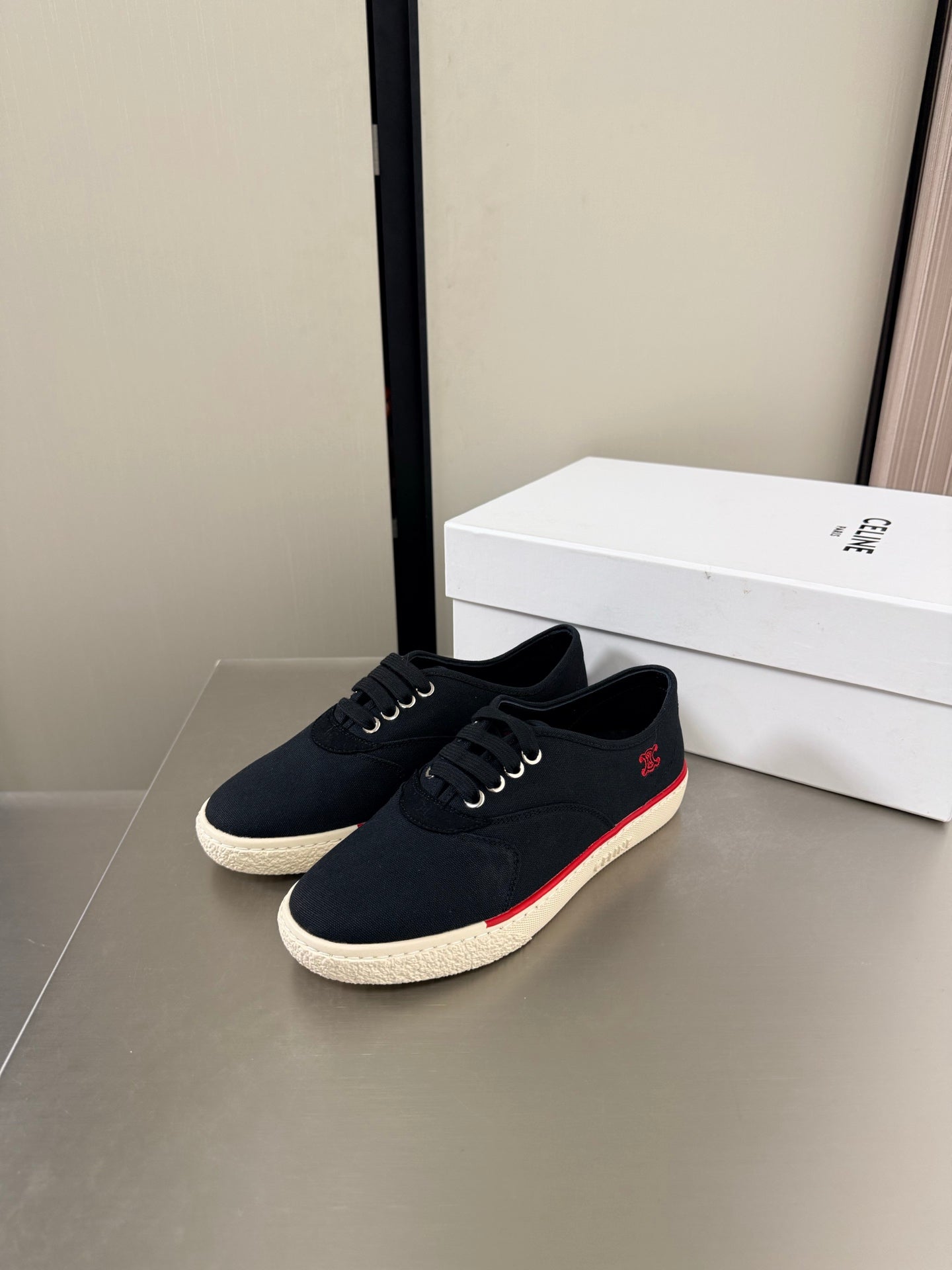 Celin 26s Alan Sneaker Black Canvas And Suede Calfskin 929843