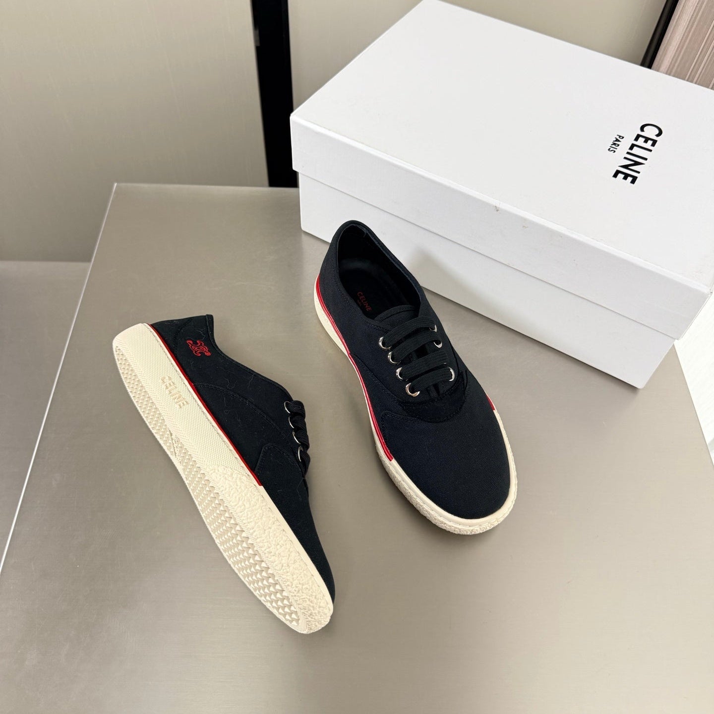 Celin 26s Alan Sneaker Black Canvas And Suede Calfskin 929843