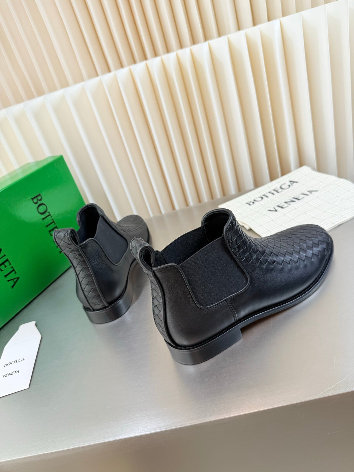 BV 26s Chelsea Boots Black Intrecciato Leather 194242