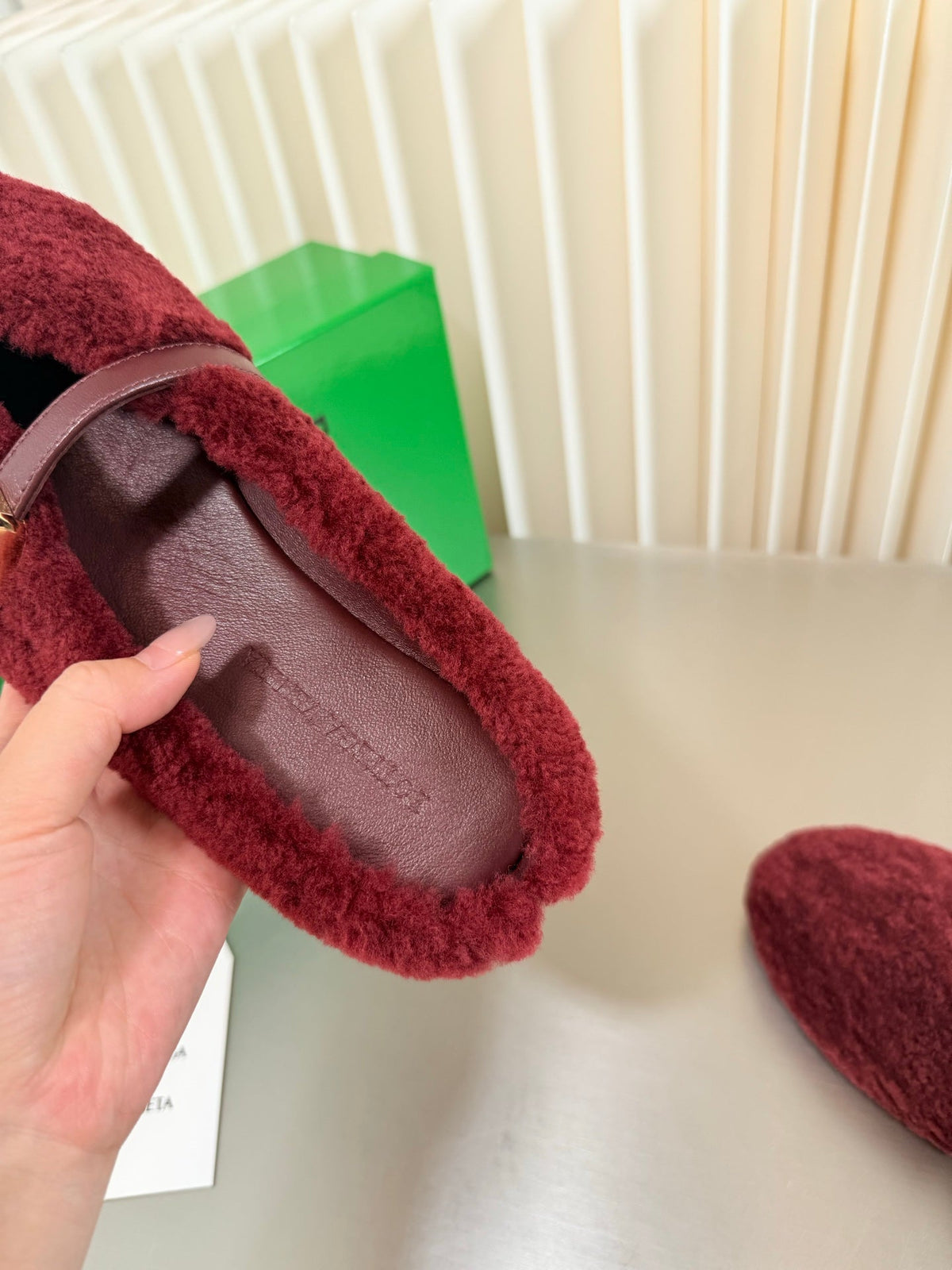 BV 26s Mules Burgundy Shearling 194243