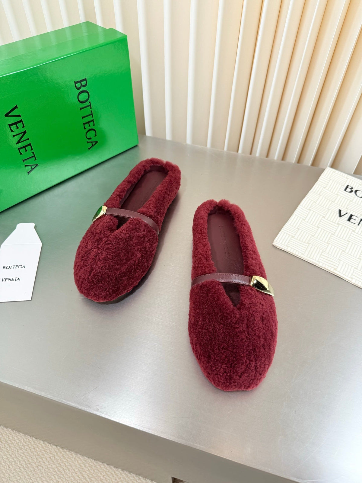 BV 26s Mules Burgundy Shearling 194243