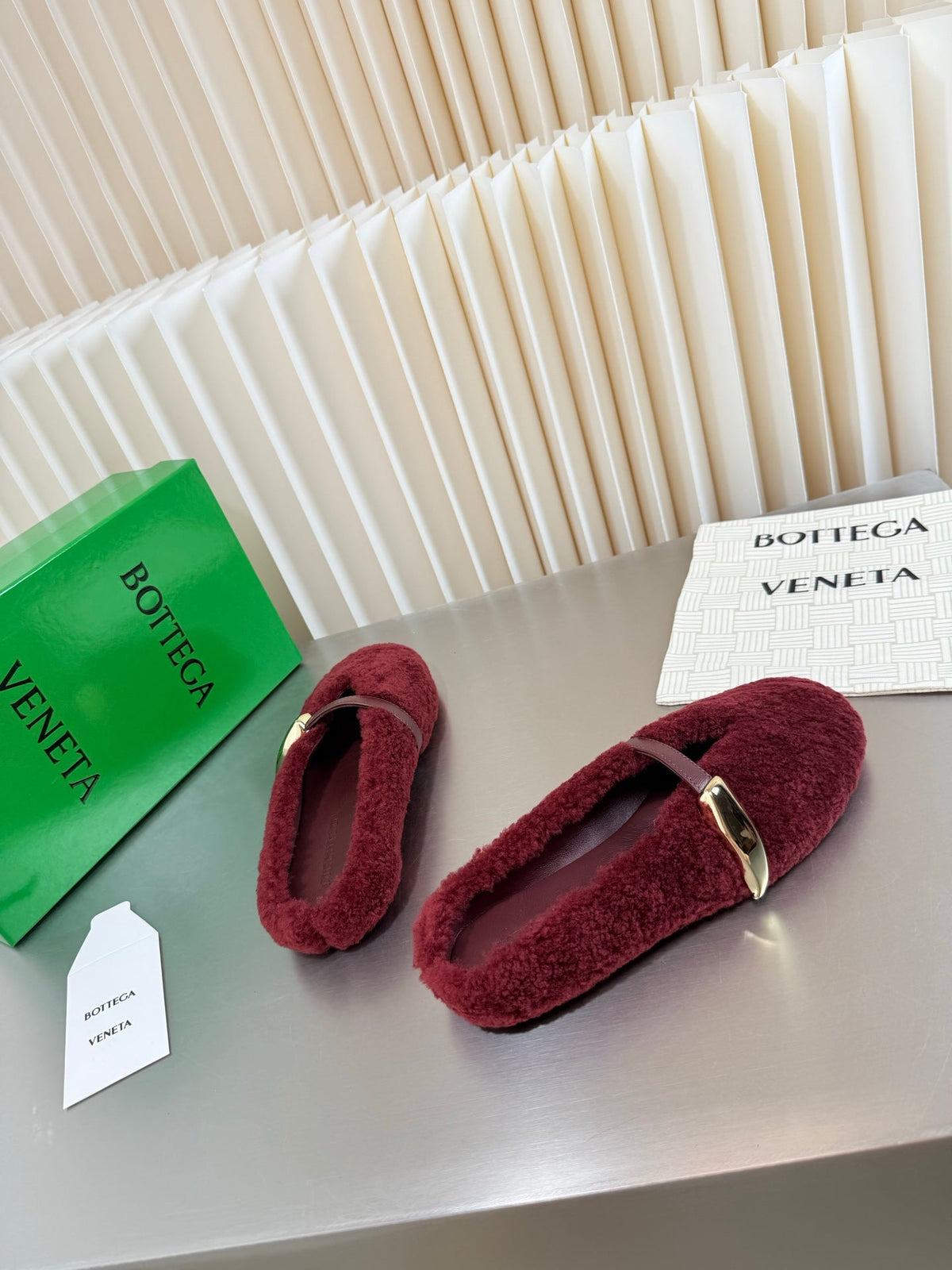 BV 26s Mules Burgundy Shearling 194243